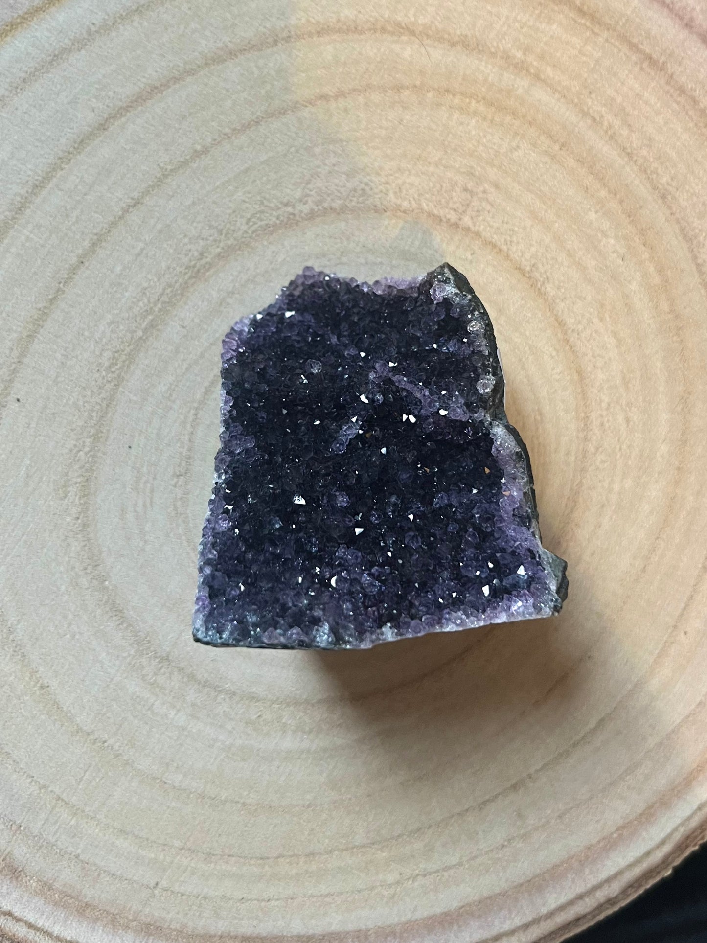 Midnight black amethyst ‘Purple Rain’ cluster. 140g