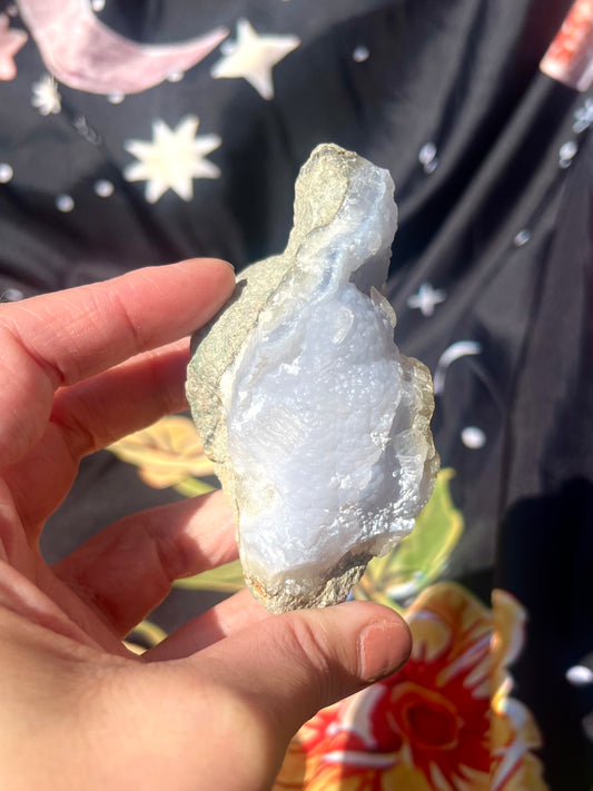 Rare blue Lace Agate druzy - 8.5cm