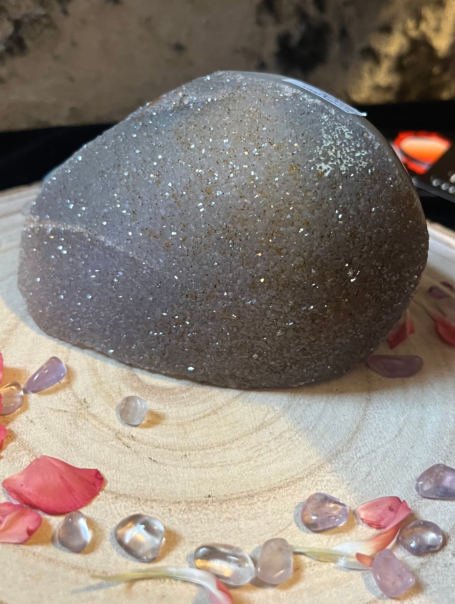 ‘Focus on Service’…Super special sparkly ‘sugar’ amethyst - collectors grade. 1.63 Kg