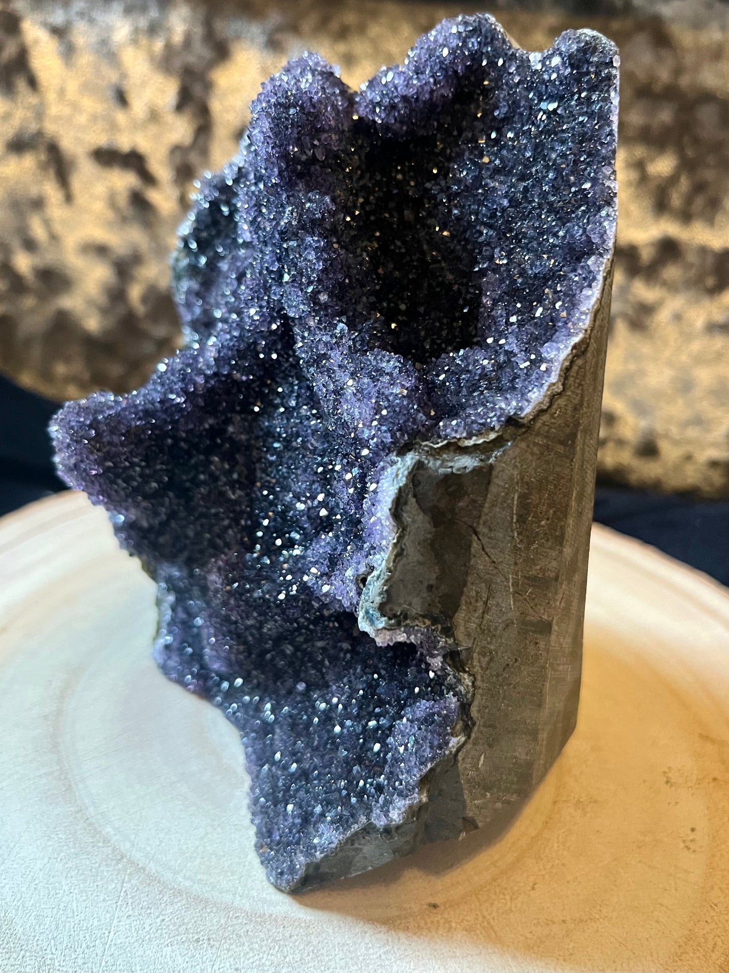 Midnight black amethyst ‘the galaxy’ cluster. 1.2kg