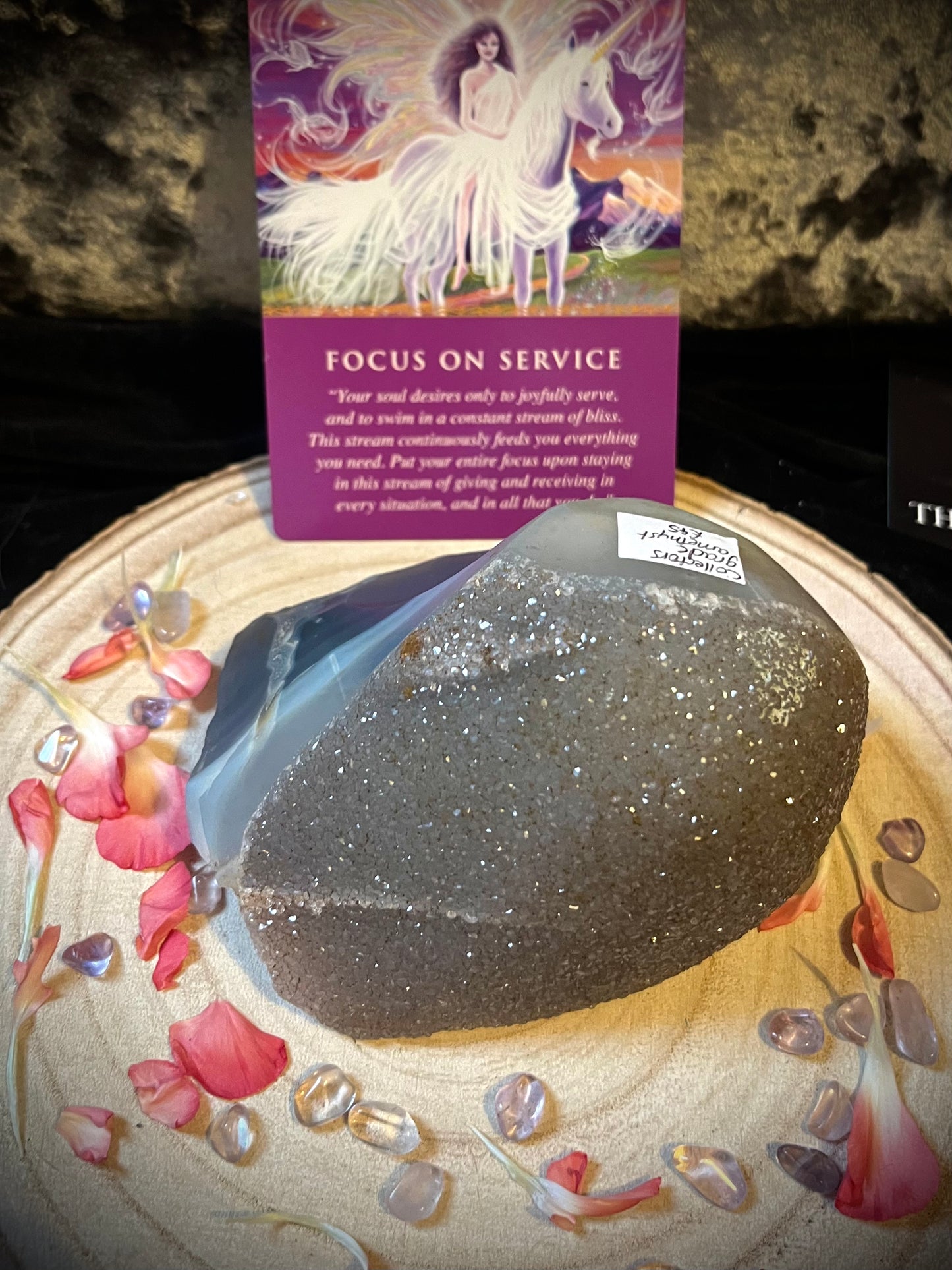 ‘Focus on Service’…Super special sparkly ‘sugar’ amethyst - collectors grade. 1.63 Kg