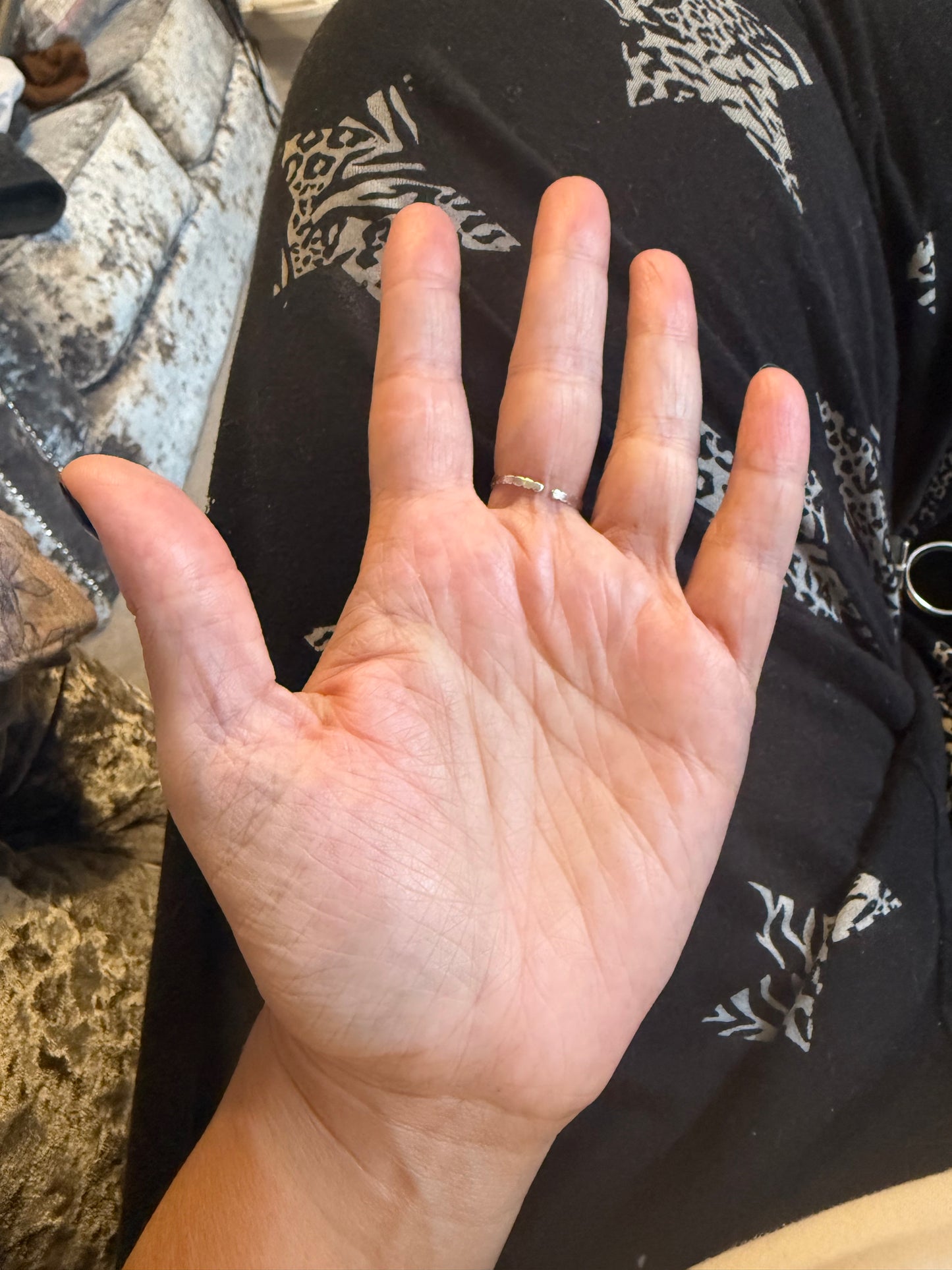 Silver Plated Adjustable Ring - Green Aventurine