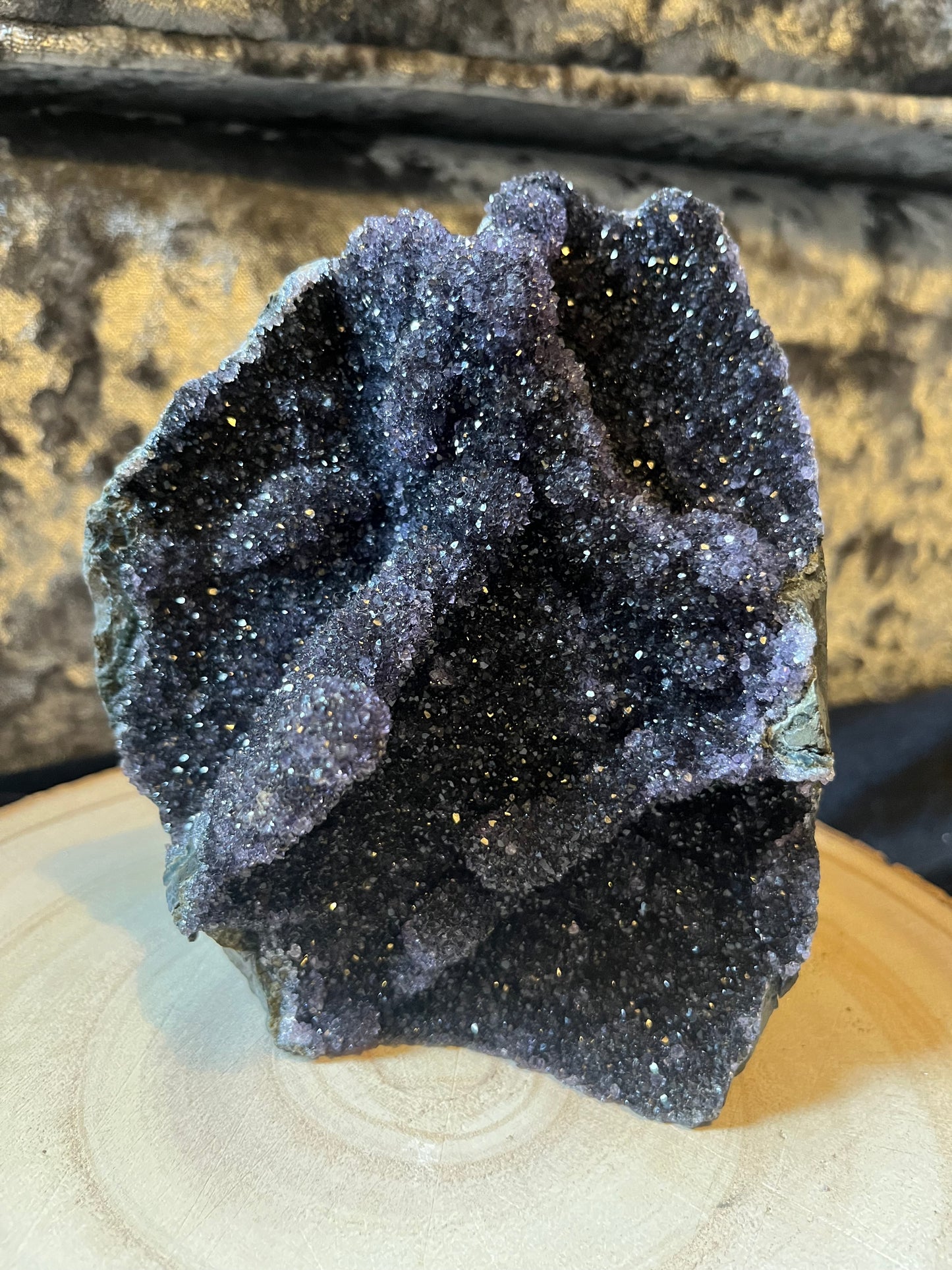 Midnight black amethyst ‘the galaxy’ cluster. 1.2kg