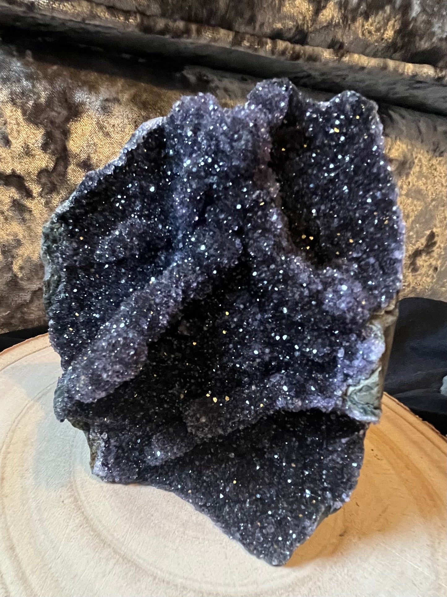 Midnight black amethyst ‘the galaxy’ cluster. 1.2kg