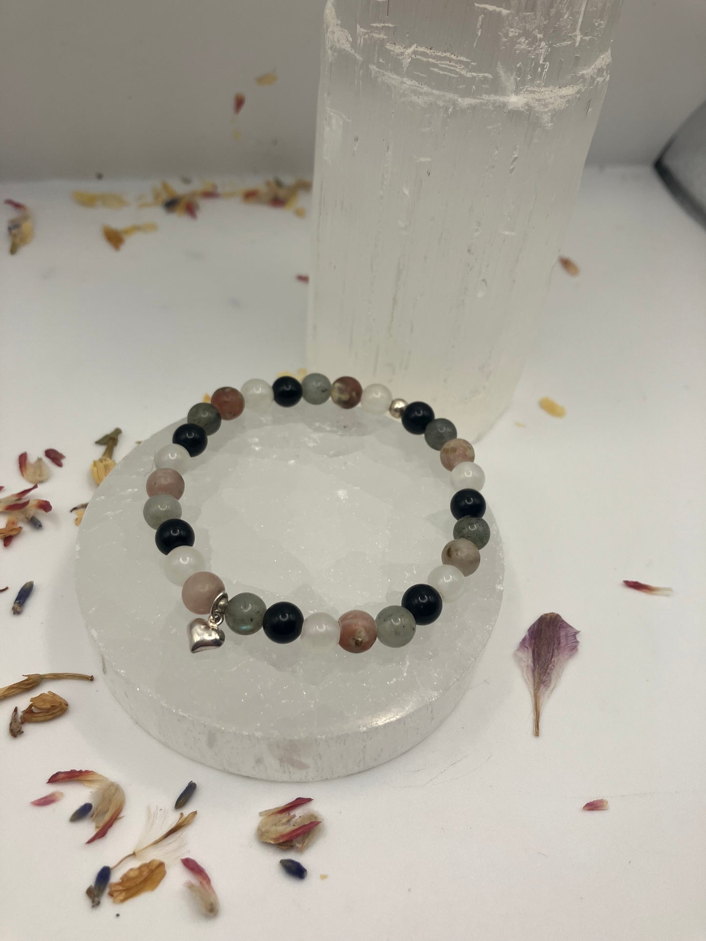 Sterling Silver Protection Healing Bracelet. Love, light, protection and reflection. Size small-medium