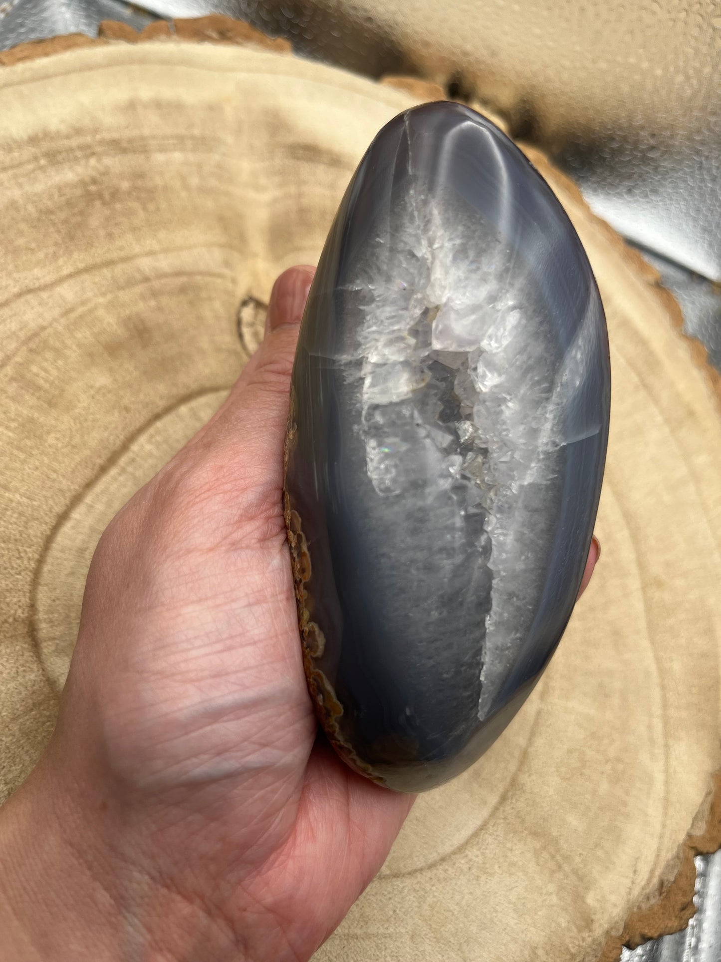 Polished agate geode.