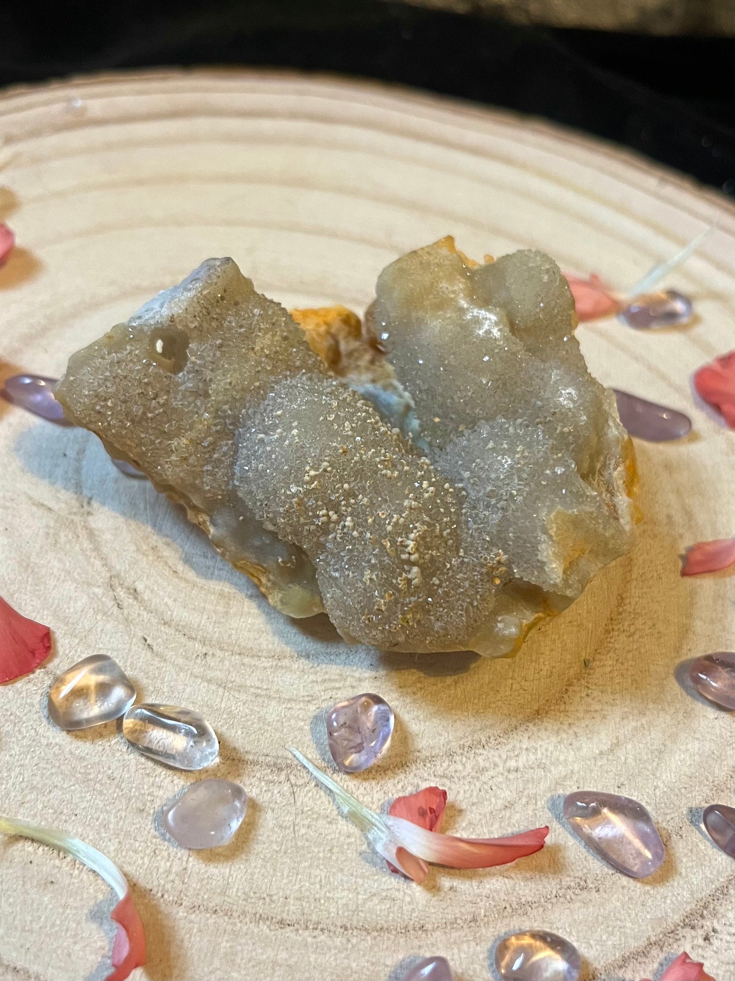 ‘Let your past go’ sugary amethyst with stalactite swirls - collectors grade. 21g