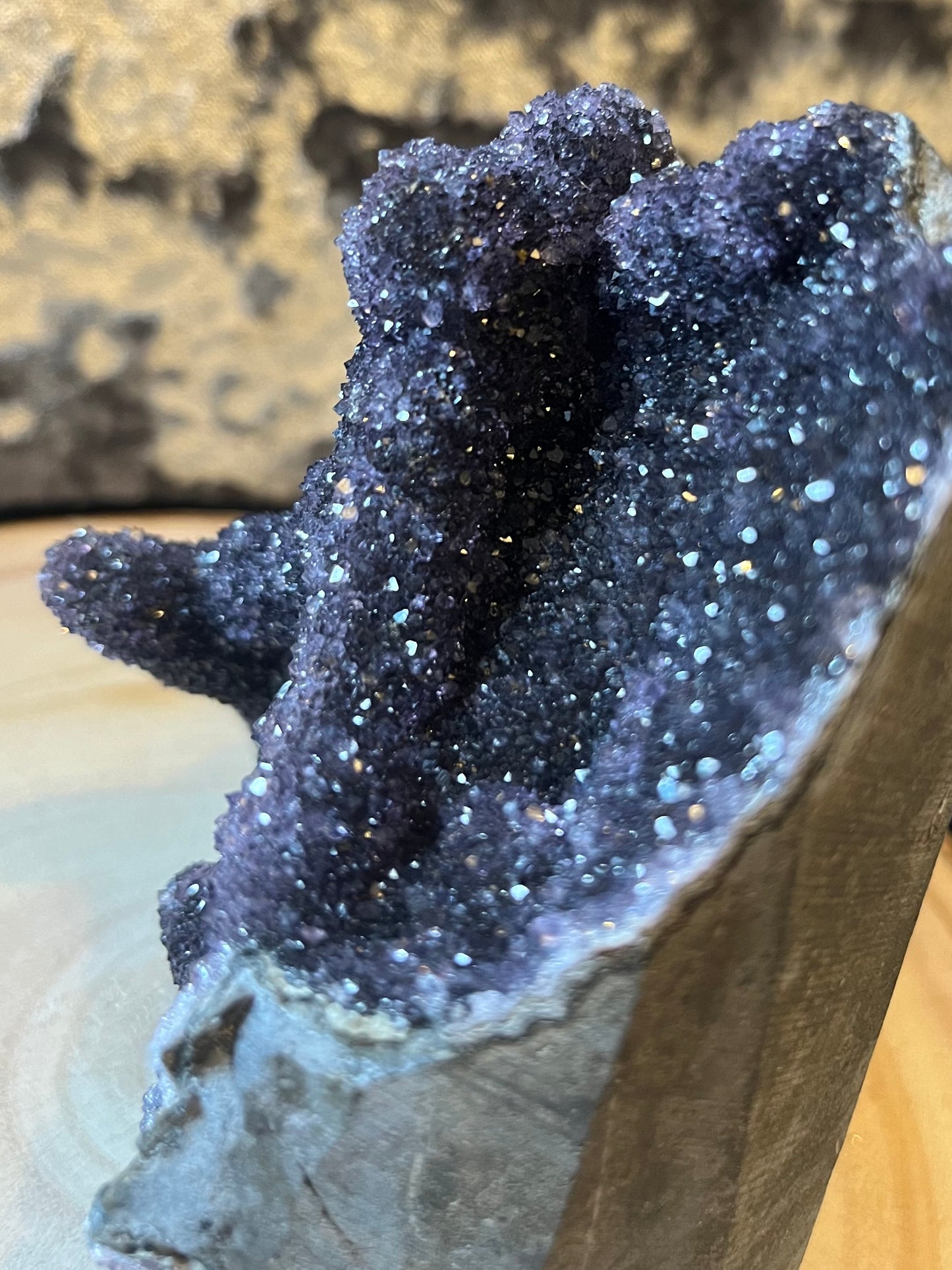 Midnight black amethyst ‘the galaxy’ cluster. 1.2kg