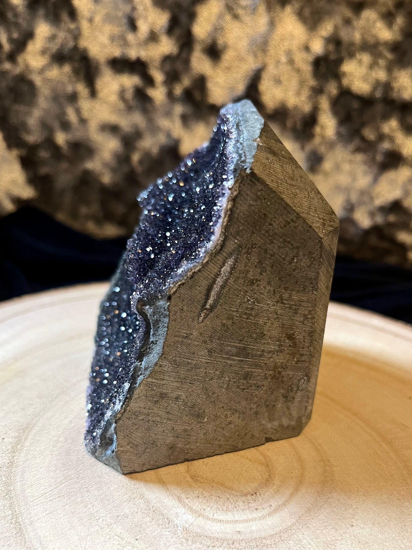 Midnight Black amethyst ‘The Zodiac’ cluster. 550 g