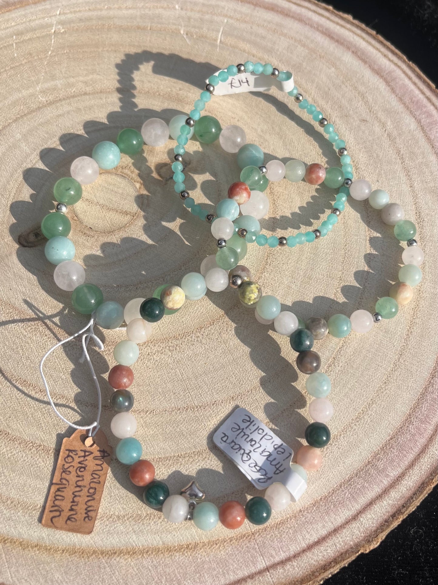 Faceted Amazonite bracelet 4mm. 925 sterling silver and real gemstone beads - Medium.