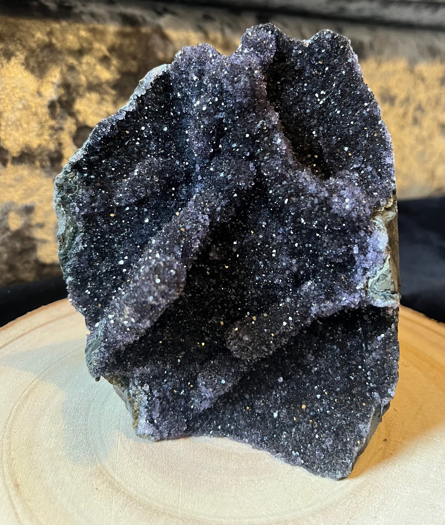 Midnight black amethyst ‘the galaxy’ cluster. 1.2kg