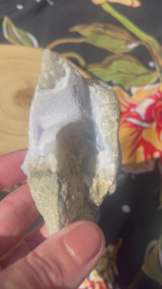 Rare blue Lace Agate druzy - 8cm