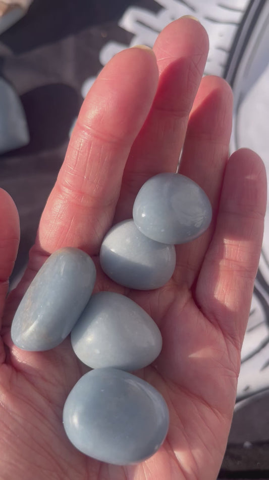 Angelite tumble stones