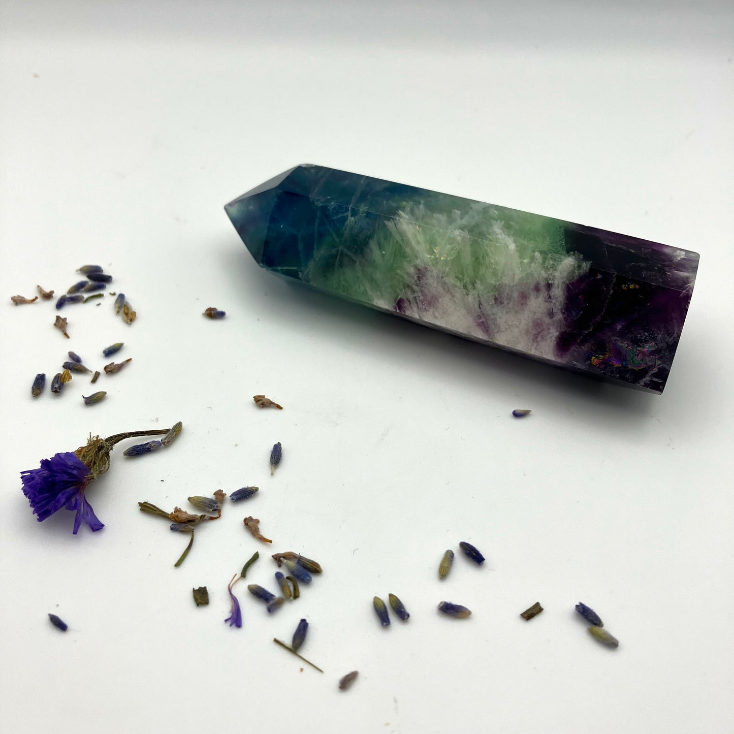 Feather Fluorite tower - 9.2cm