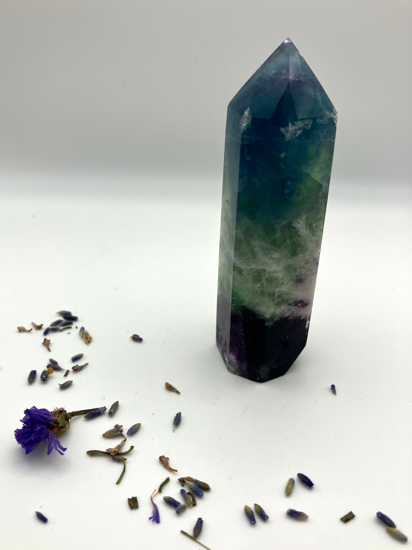 Feather Fluorite tower - 9.2cm