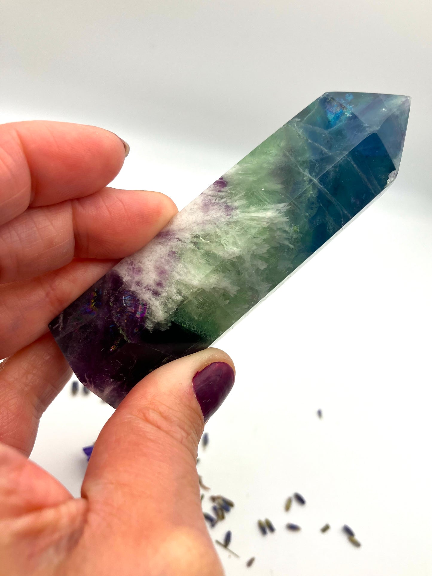 Feather Fluorite tower - 9.2cm