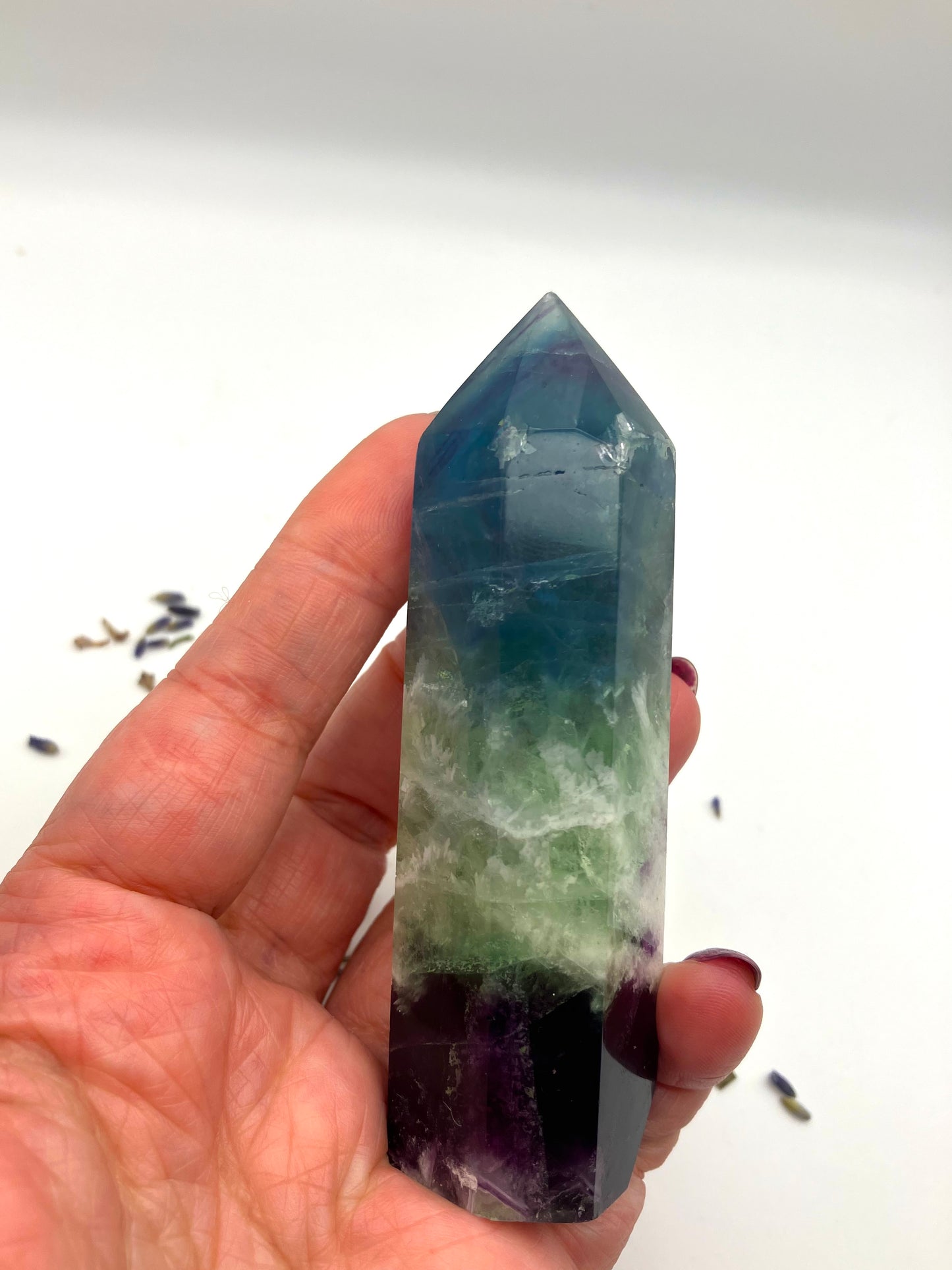 Feather Fluorite tower - 9.2cm