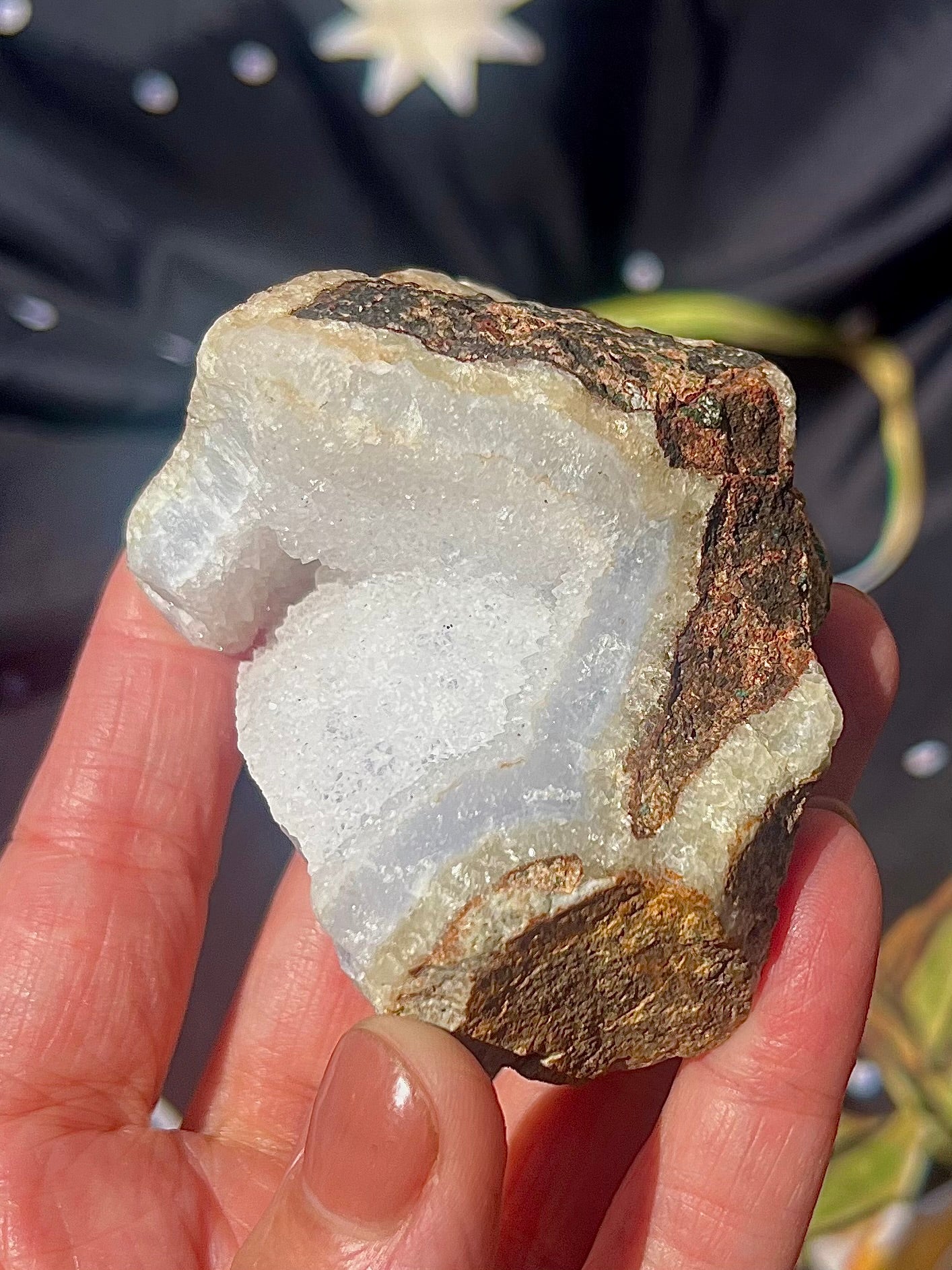 Rare blue Lace Agate druzy - 6cm