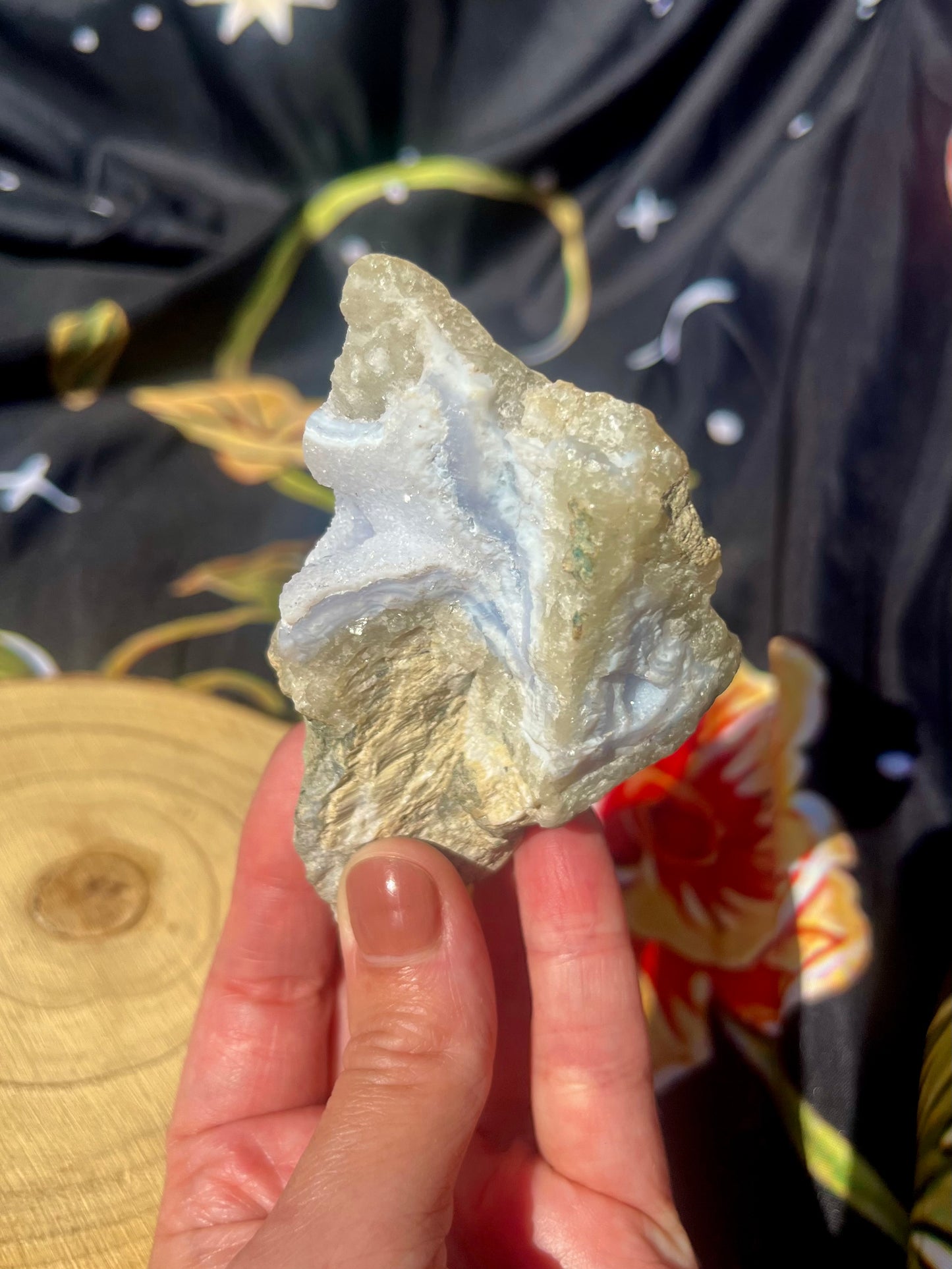Rare blue Lace Agate druzy - 8cm