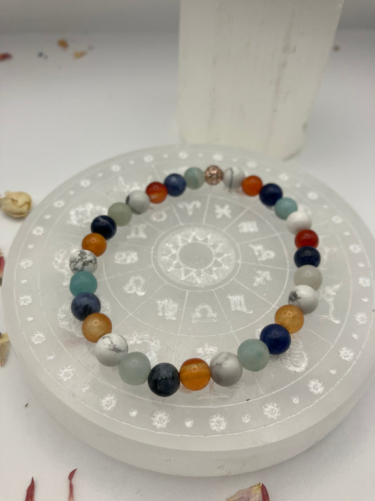 Intuitively created gemstone bracelet. Grounding and earth energy connection. 6mm.