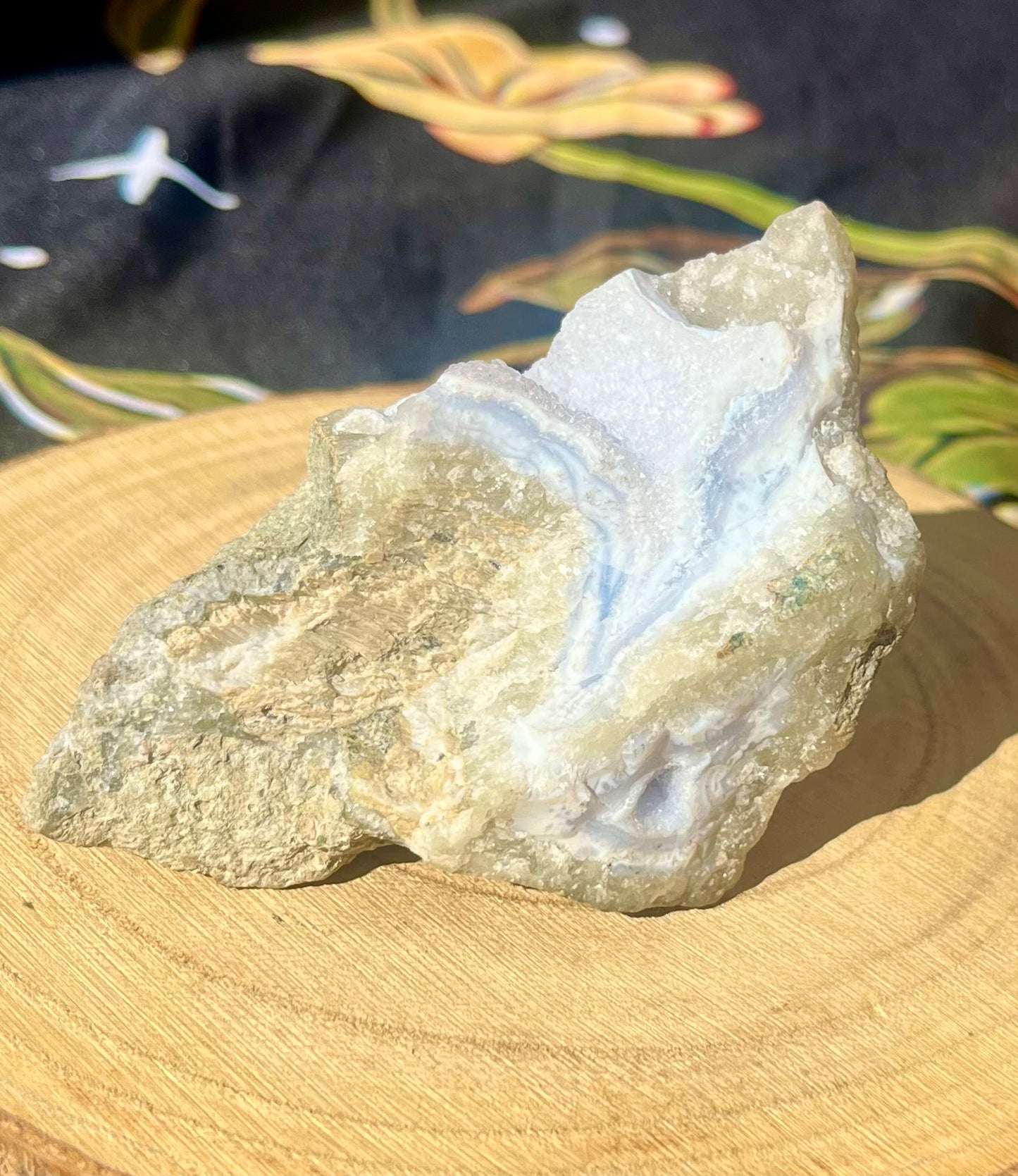 Rare blue Lace Agate druzy - 8cm