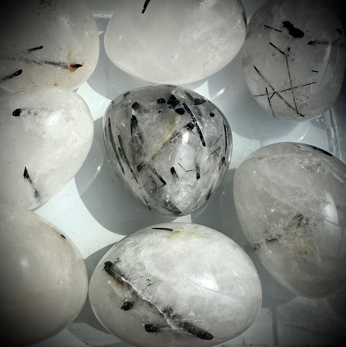 Large Premium Tourmaline in Quartz Tumblestones