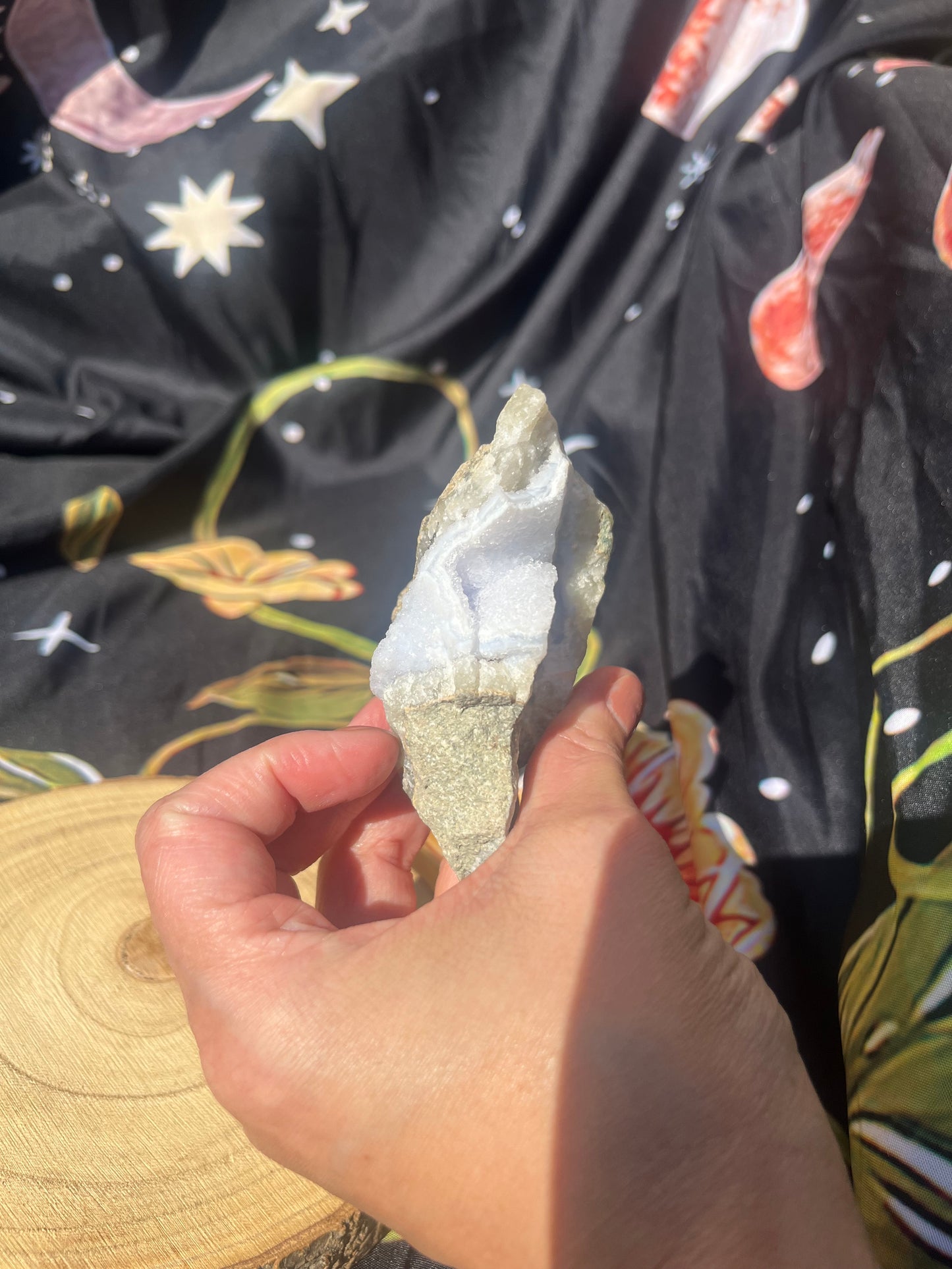 Rare blue Lace Agate druzy - 8cm