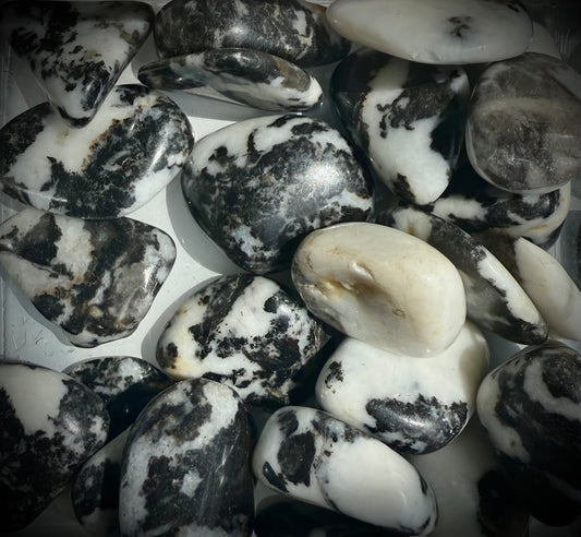 Zebra Jasper tumblestone – Polished Healing Crystal for spiritual alignment, stamina and stability.