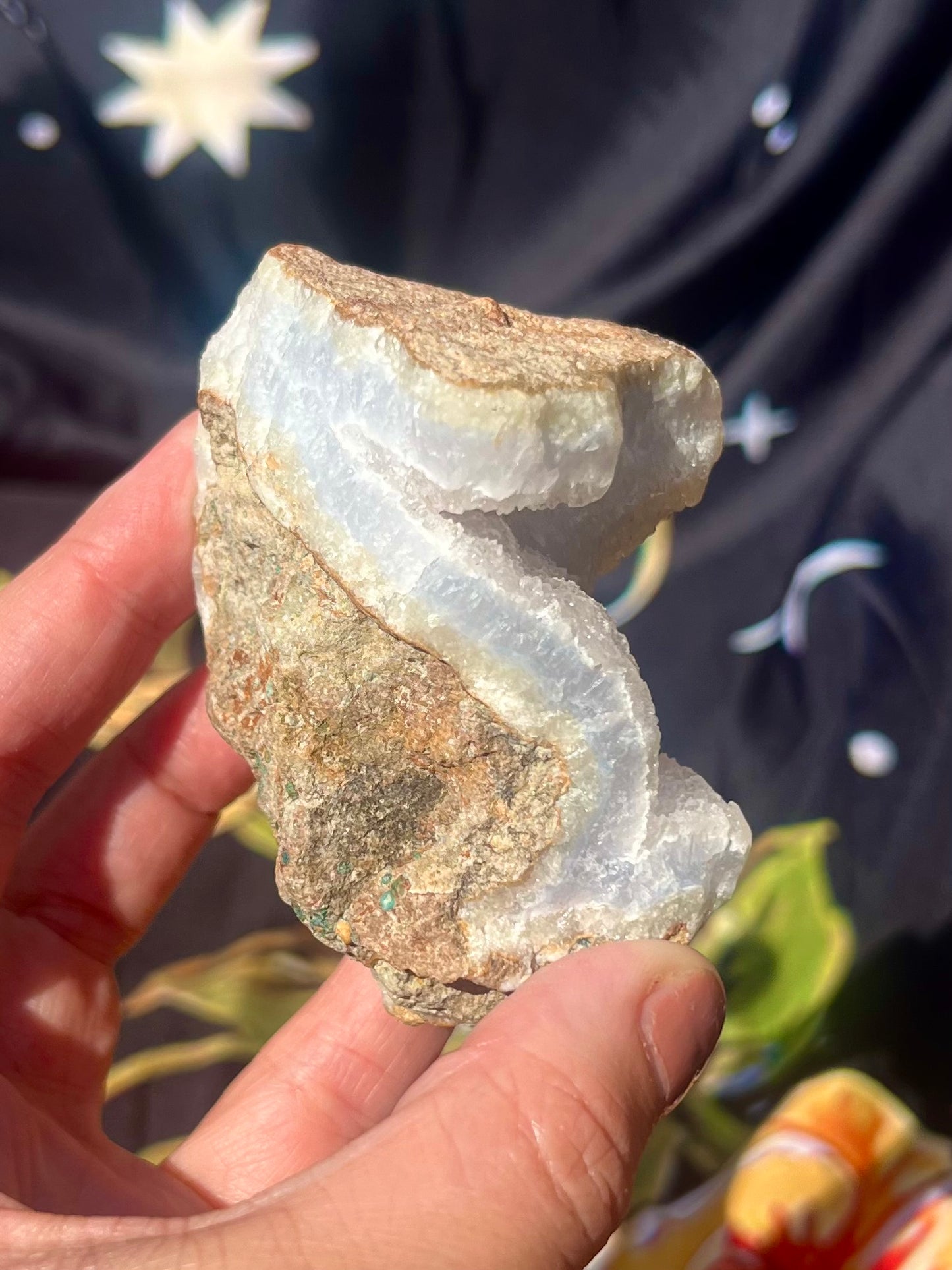 Rare blue Lace Agate druzy - 6cm