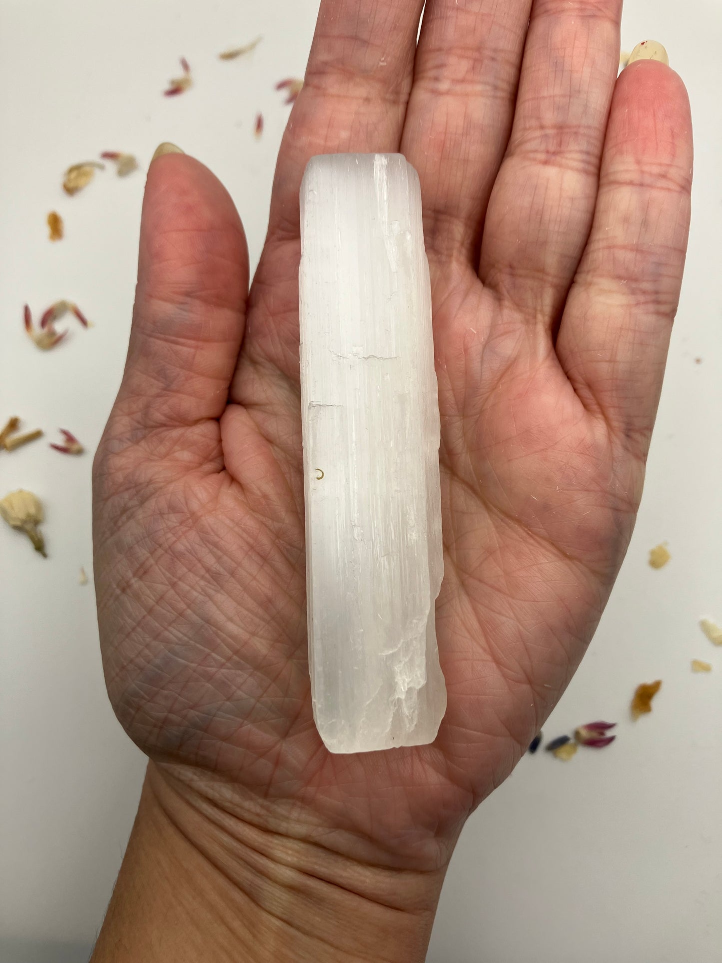 Satin Spar Selenite cleansing/ charging sticks. Approx 7-8cm