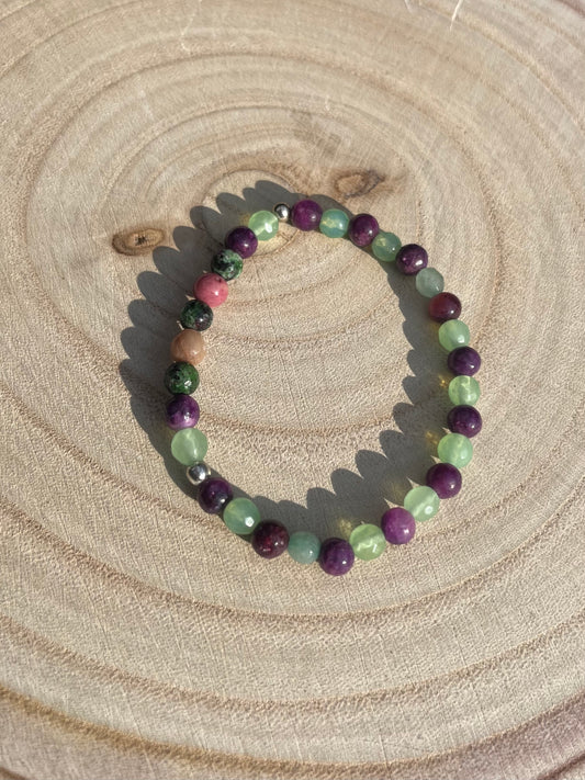 Mixed crystal healing bracelet for love and calm - Medium.