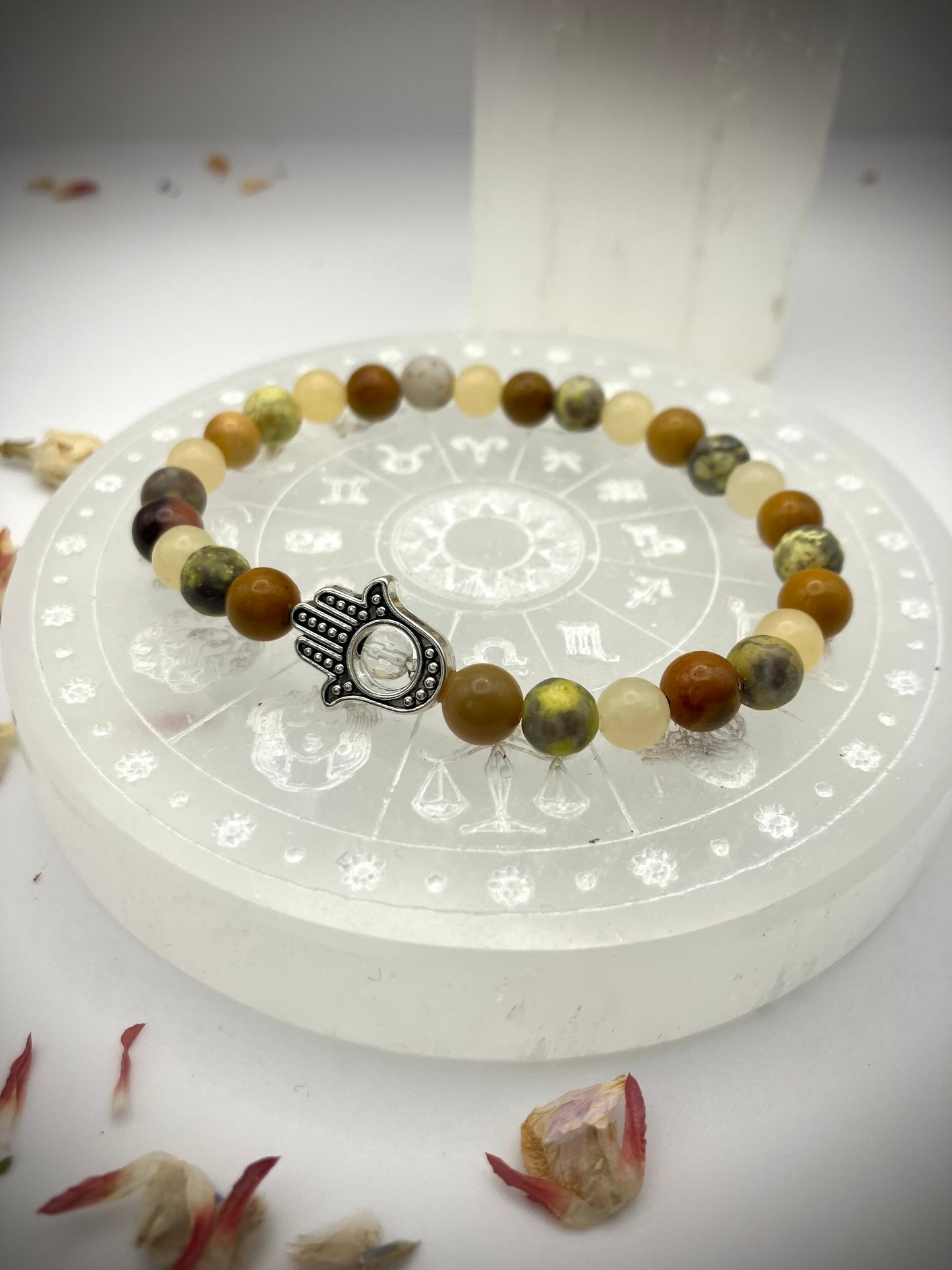 Intuitively created gemstone bracelet. Solar plexus chakra - energy, confidence, vitality. 6mm