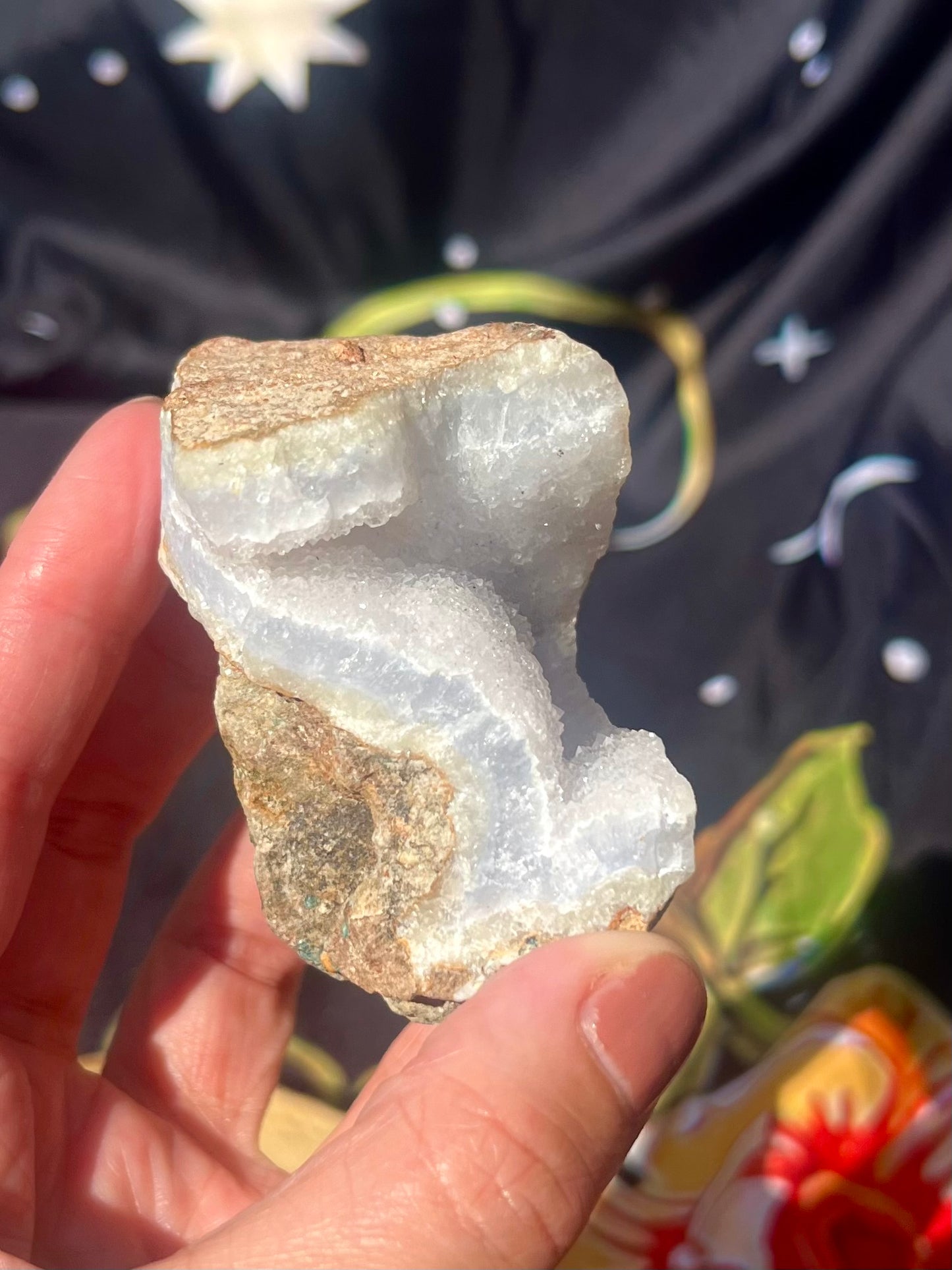 Rare blue Lace Agate druzy - 6cm