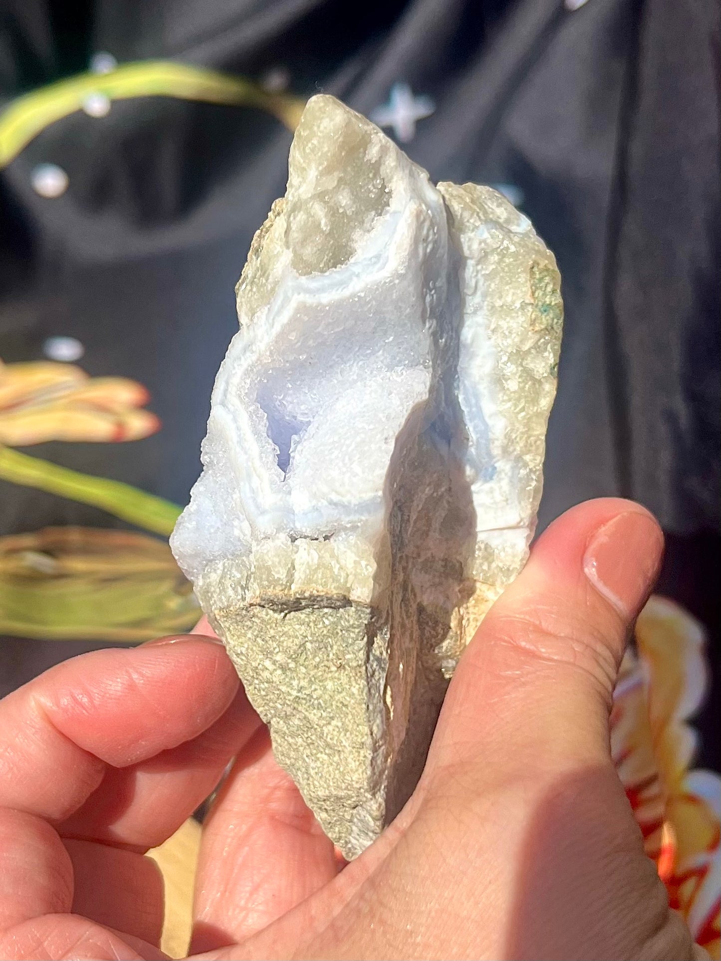 Rare blue Lace Agate druzy - 8cm