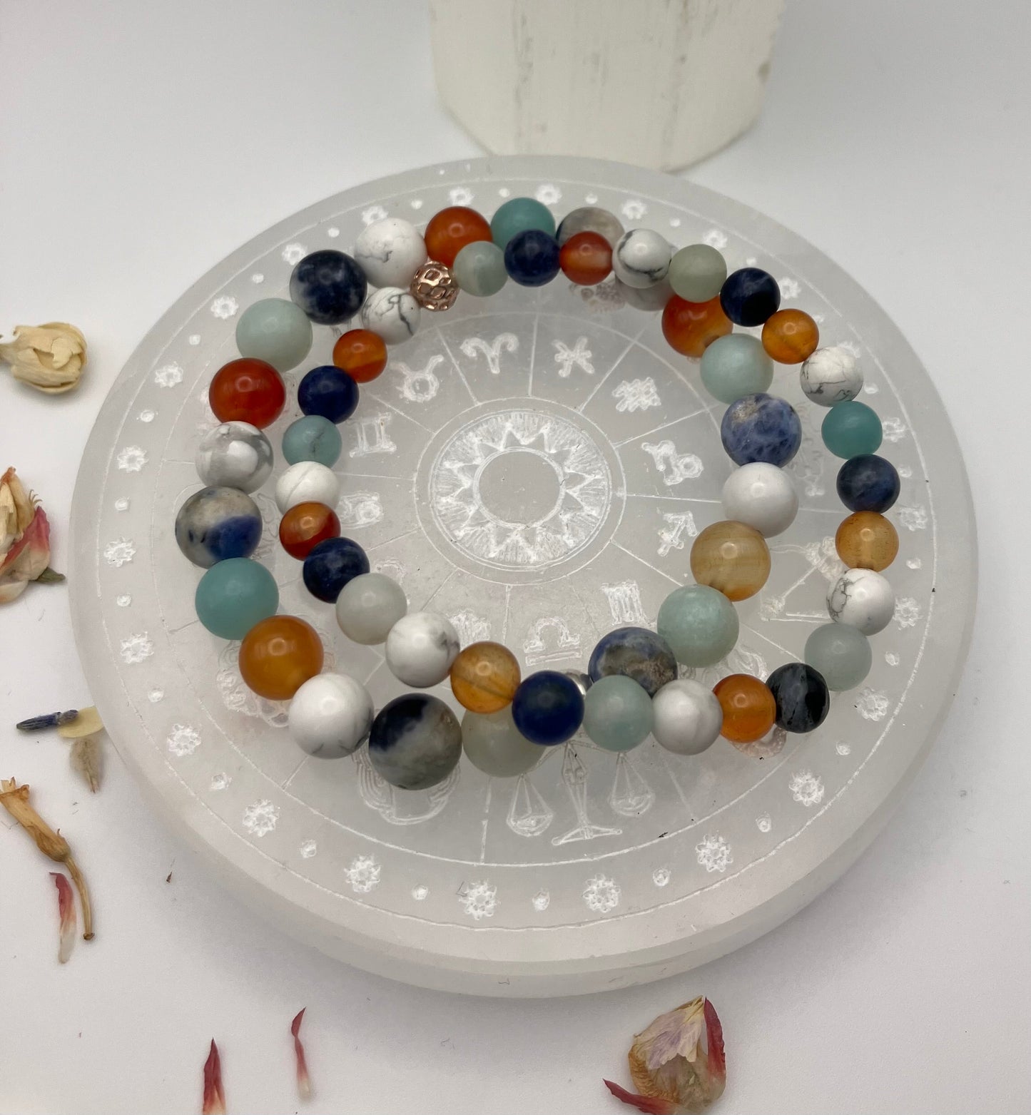 Intuitively created gemstone bracelet. Grounding and earth energy connection. 8mm.