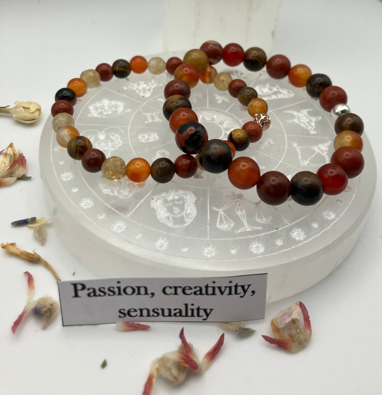 Intuitively created gemstone bracelet. Sacral / Solar plexus Chakra. Passion, creativity, sensuality, energy and drive. 6mm