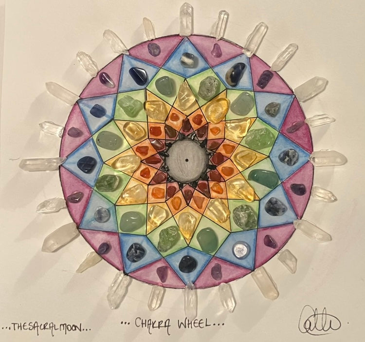 The Chakra Wheel - Medium Sized Crystal Artwork