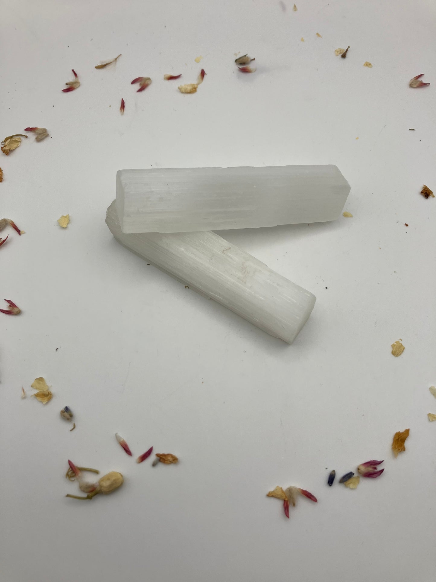 Satin Spar Selenite cleansing/ charging sticks. Approx 7-8cm