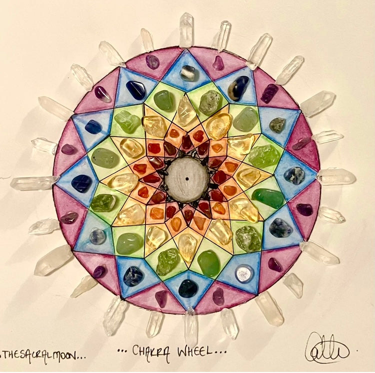 The Chakra Wheel - Medium Sized Crystal Artwork