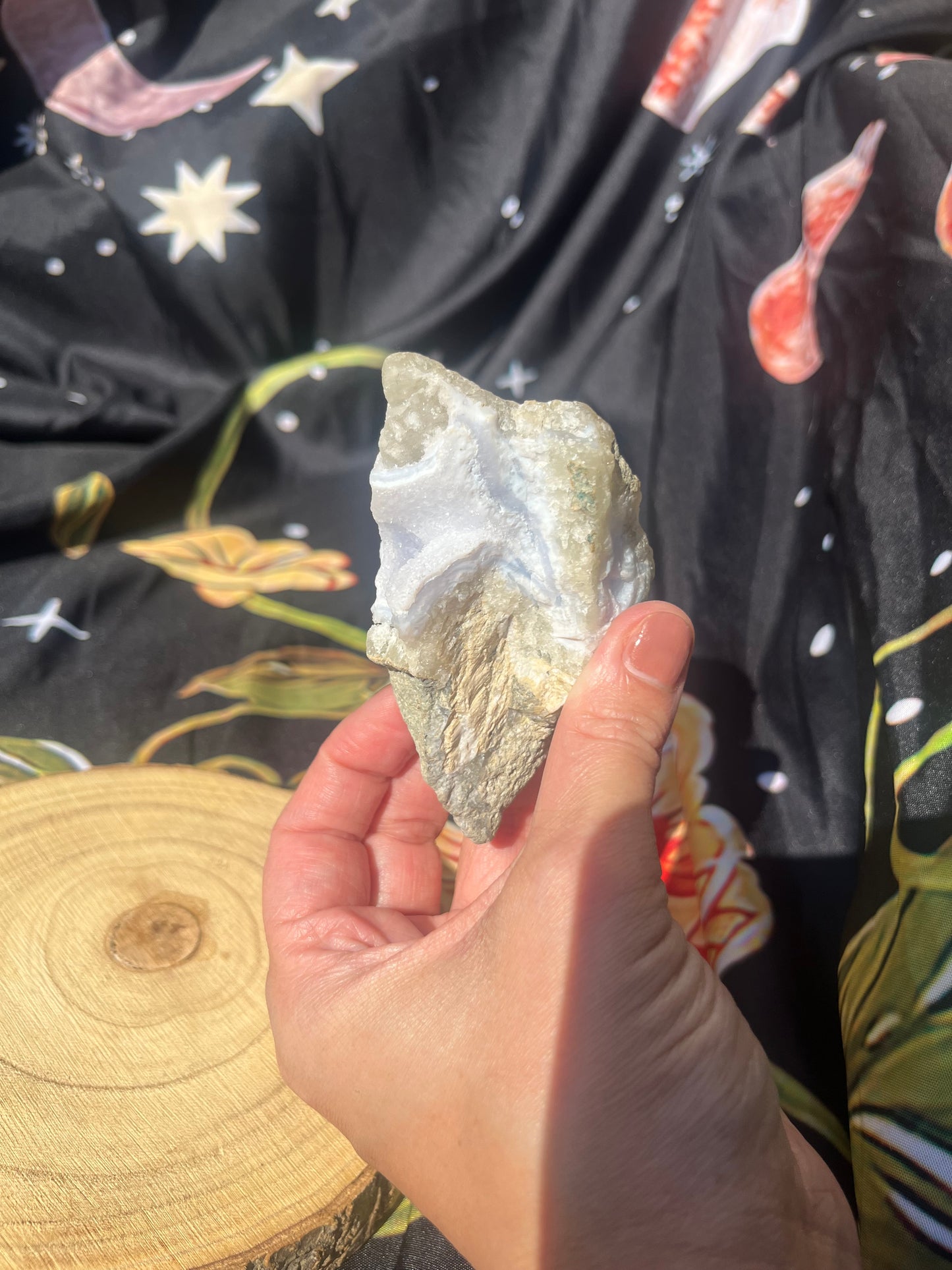 Rare blue Lace Agate druzy - 8cm