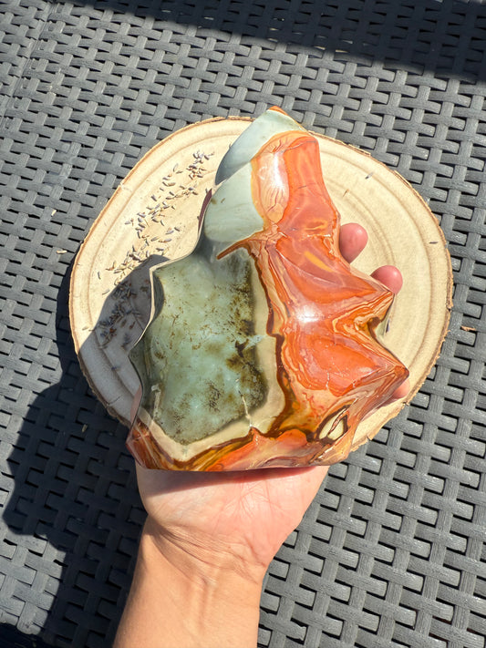Polychrome Jasper Flame – Polished Healing Crystal for empowerment, finding your true self and embodying health, passion and vitality