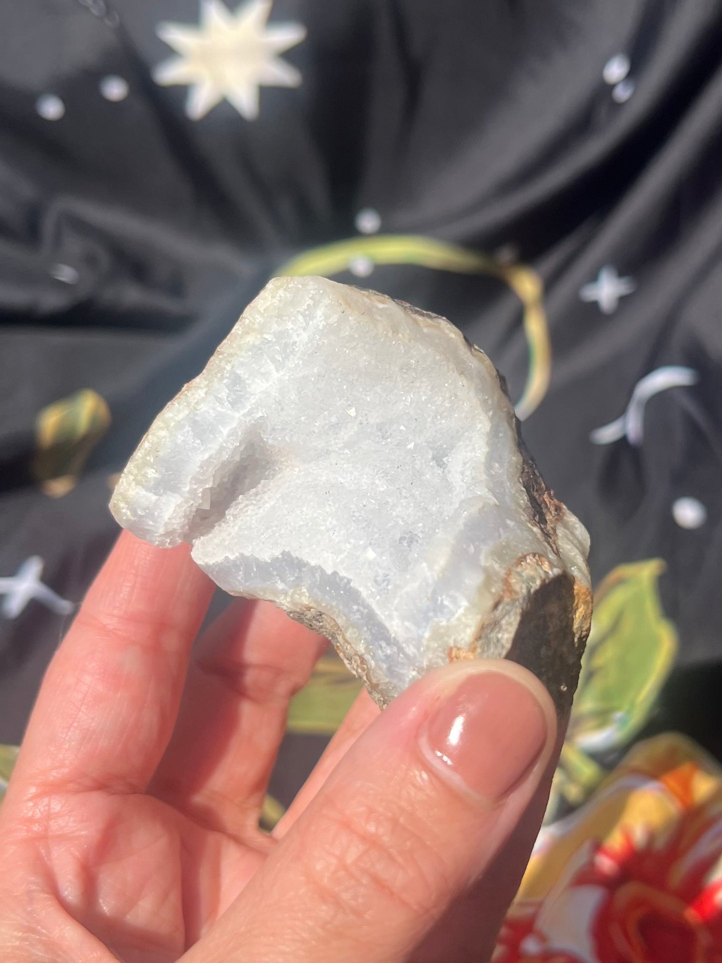 Rare blue Lace Agate druzy - 6cm