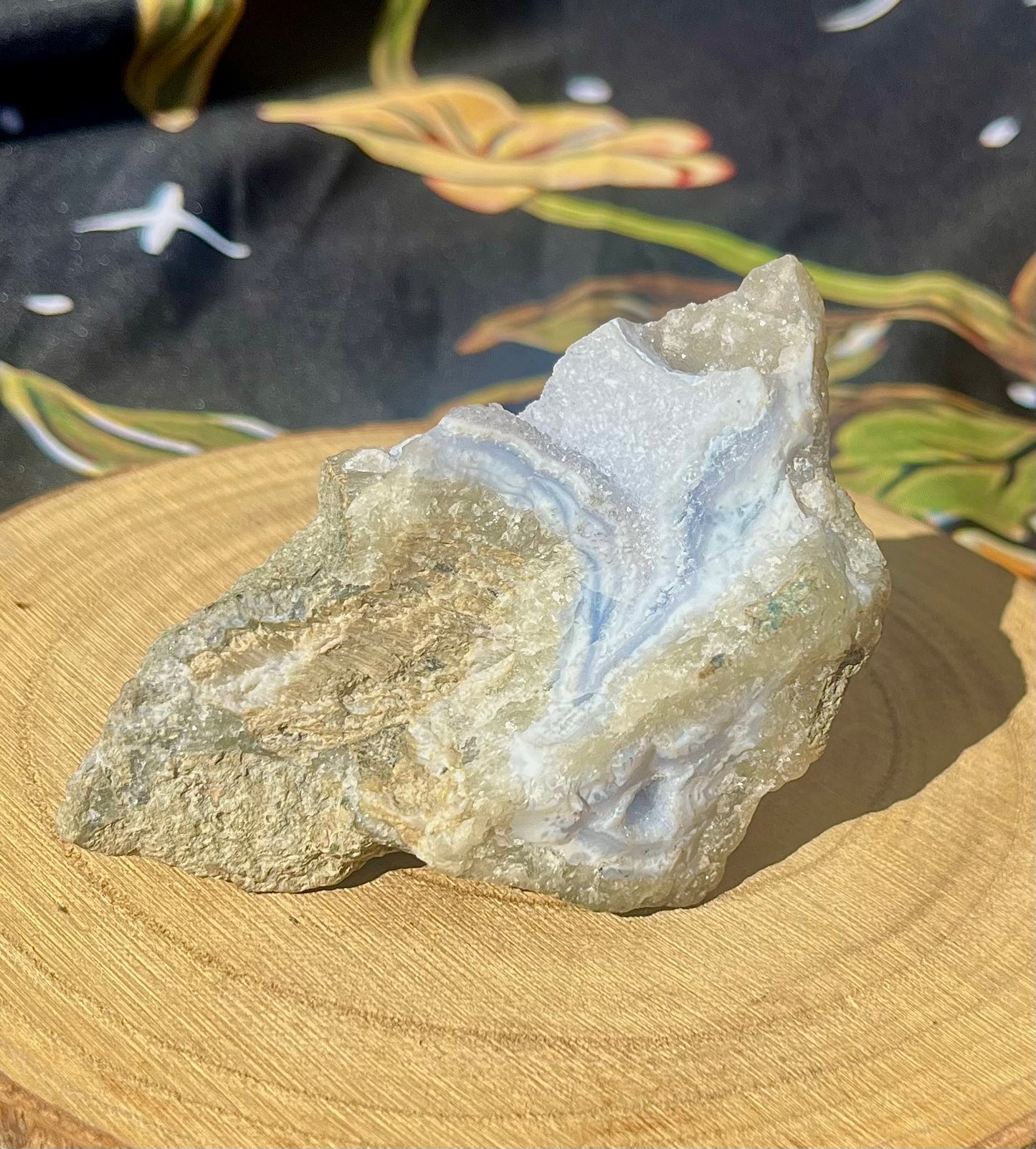 Rare blue Lace Agate druzy - 8cm