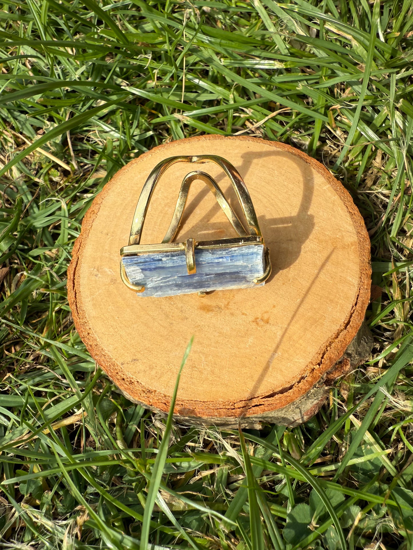 Raw Kyanite Rough Statement Ring. Gold or Silver plated and adjustable.