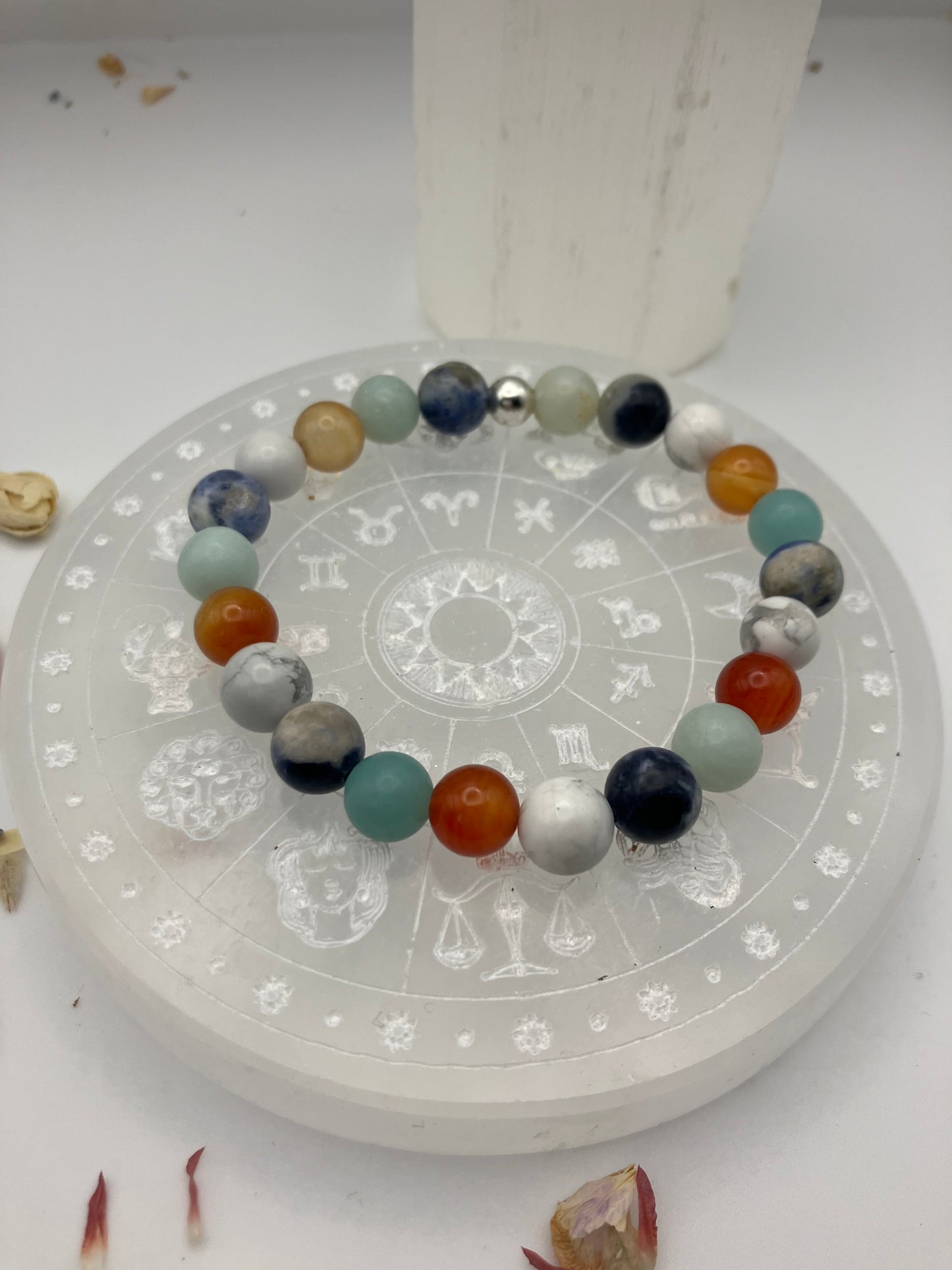 Intuitively created gemstone bracelet. Grounding and earth energy connection. 8mm.