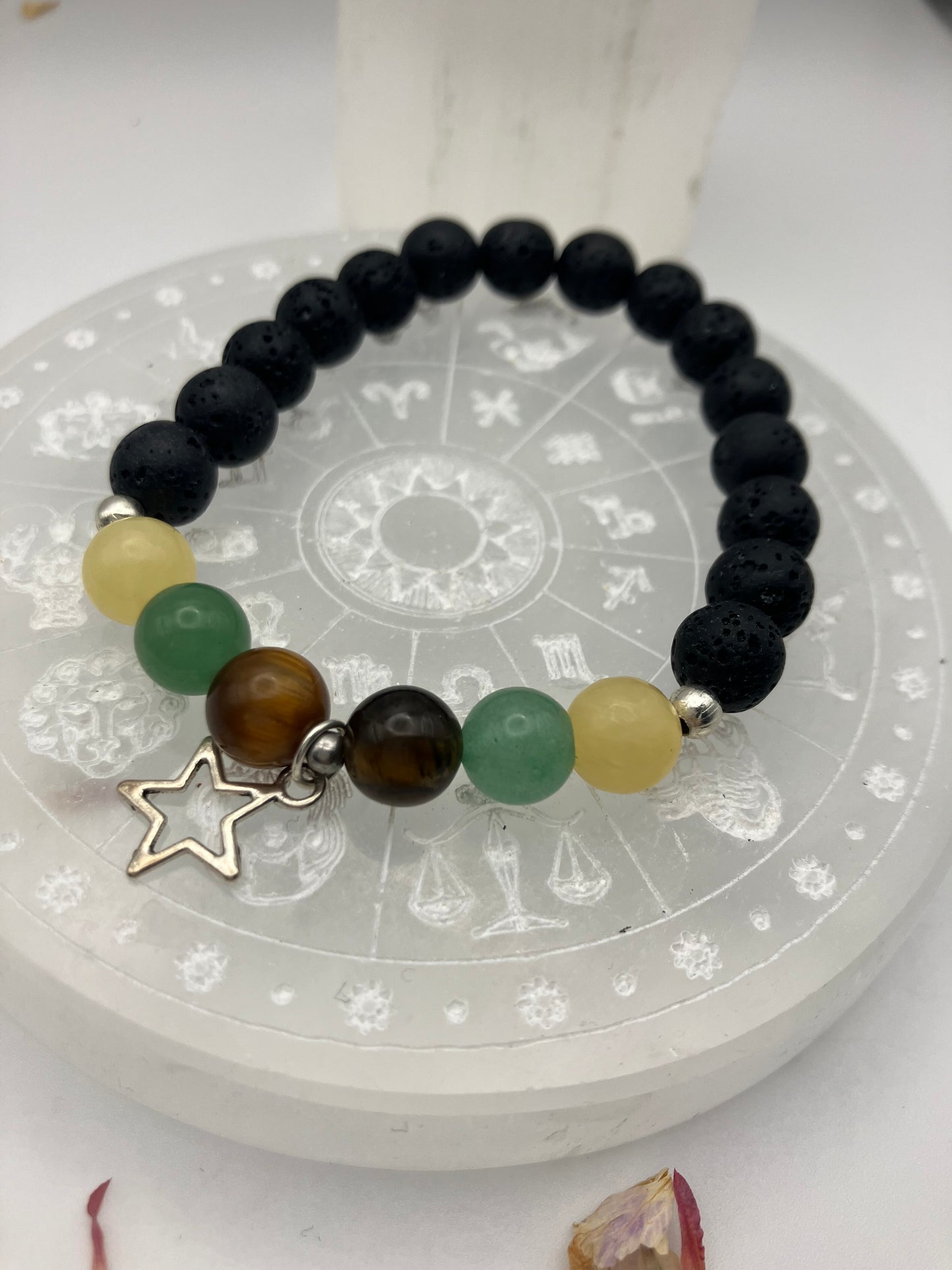 Intuitively created gemstone bracelet. Manifestation, abundance, luck and fortune. 8mm