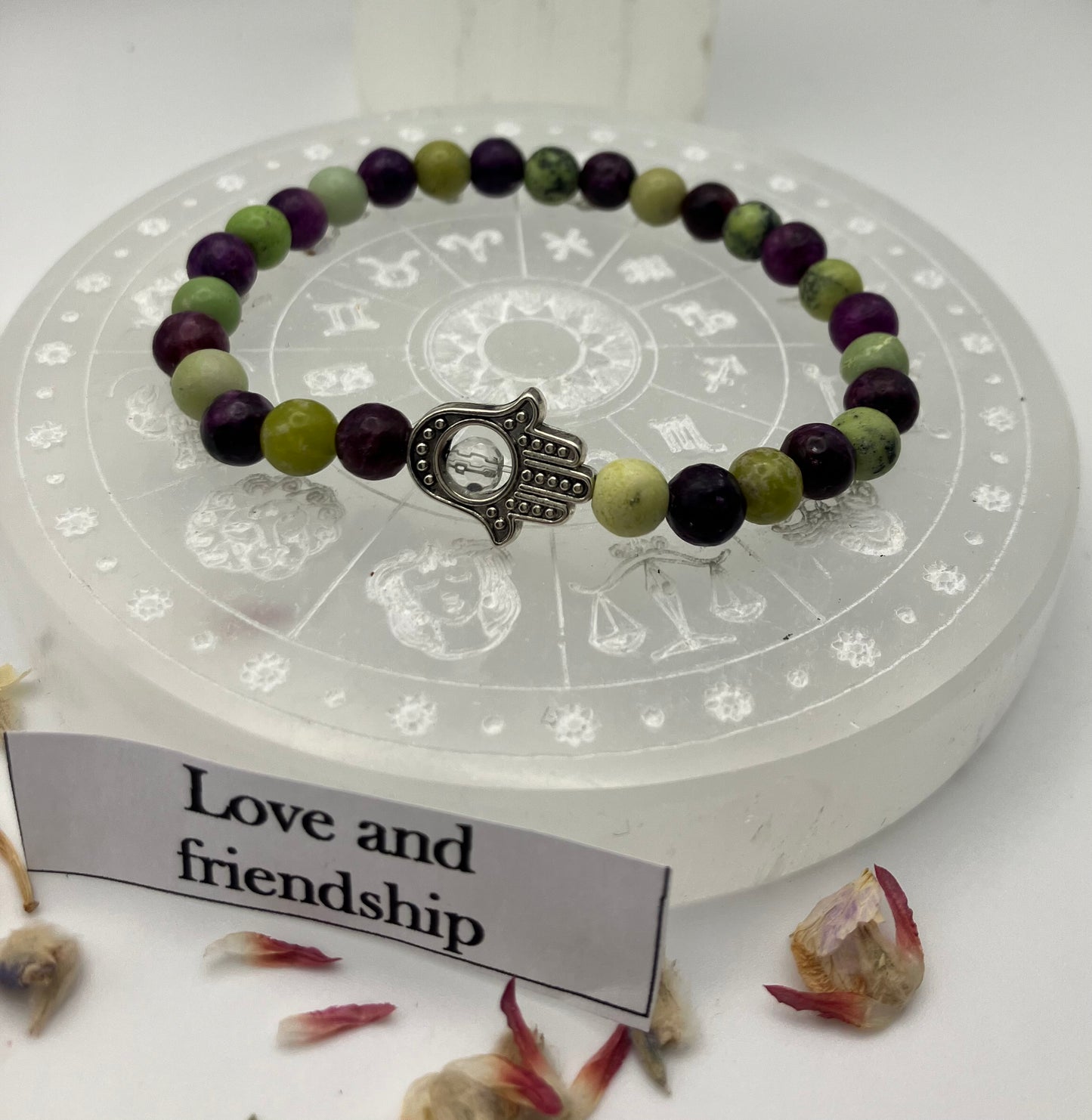 Intuitively created gemstone bracelet. Heart Chakra. Love, self love, and balance. 6mm.