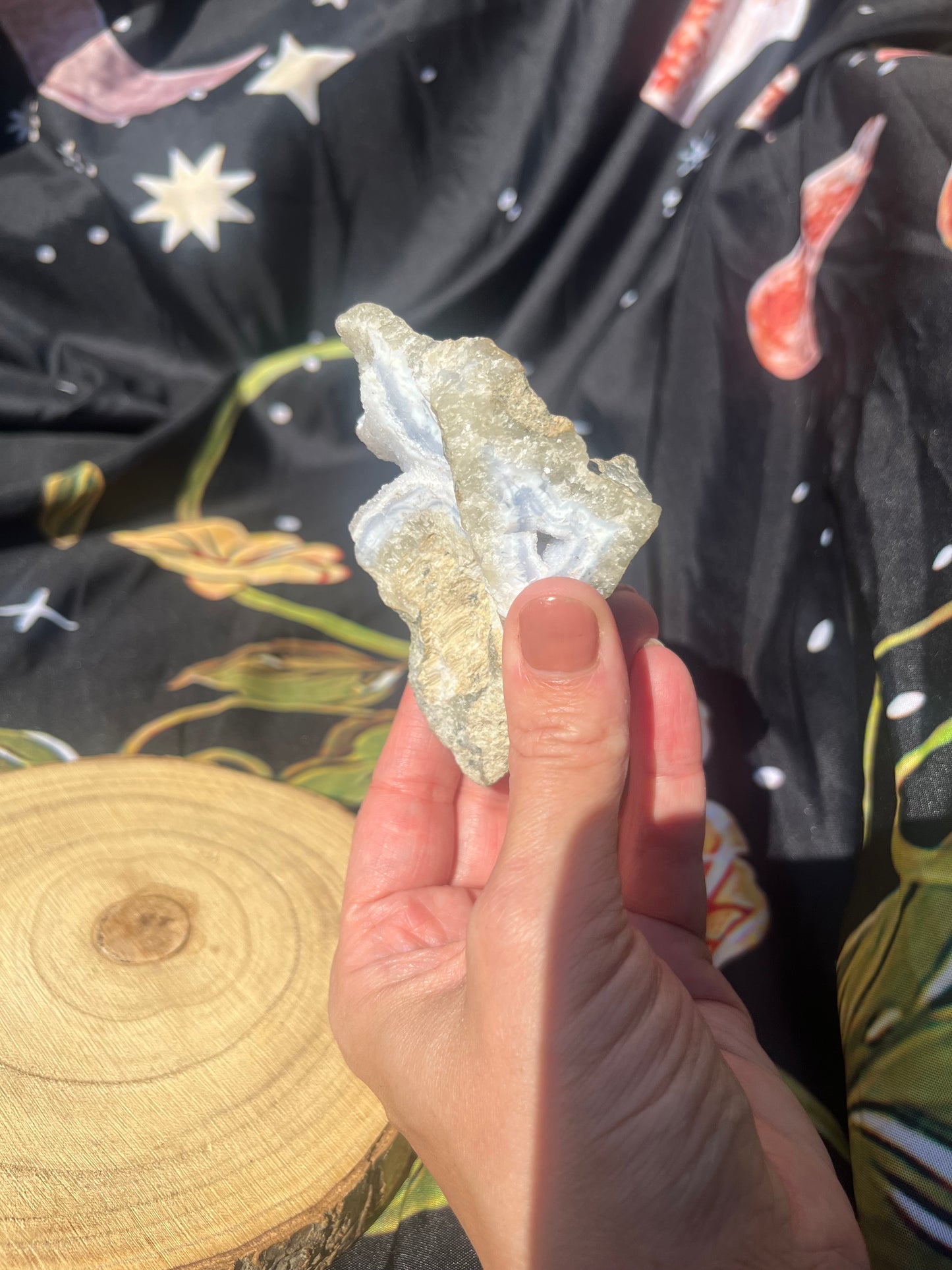Rare blue Lace Agate druzy - 8cm