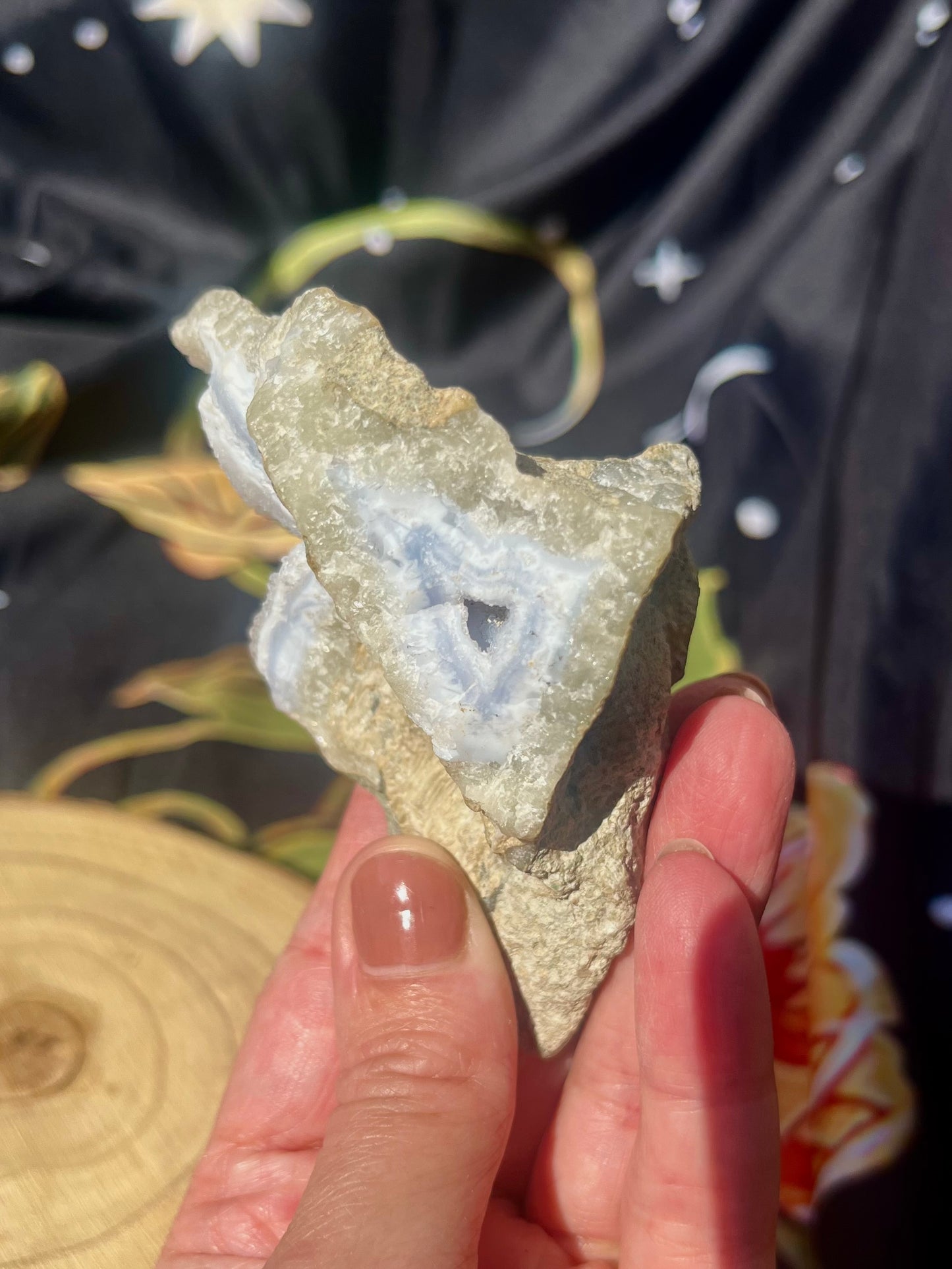 Rare blue Lace Agate druzy - 8cm