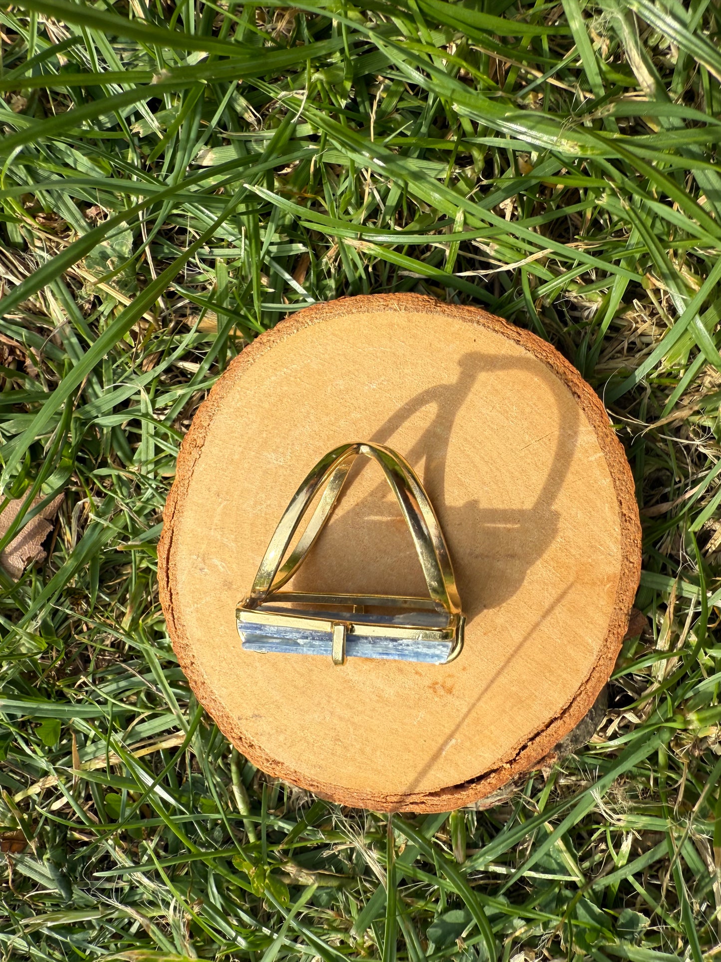 Raw Kyanite Rough Statement Ring. Gold or Silver plated and adjustable.